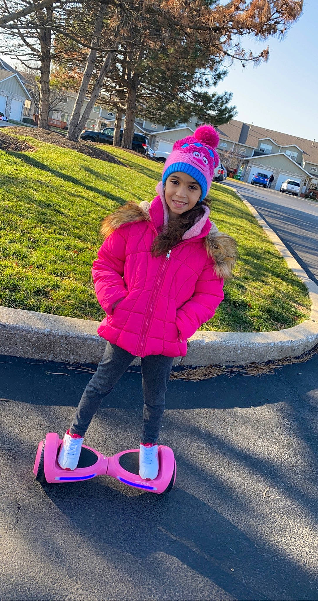 Ida joined the competition — help win amazing prizes! beanie, bonnet, boot, cap, clothing, cool, fur, headwear, jacket, jeans, joy, knit_cap, magenta, natural_material, outerwear, person, pink, purple, shoe, street_fashion