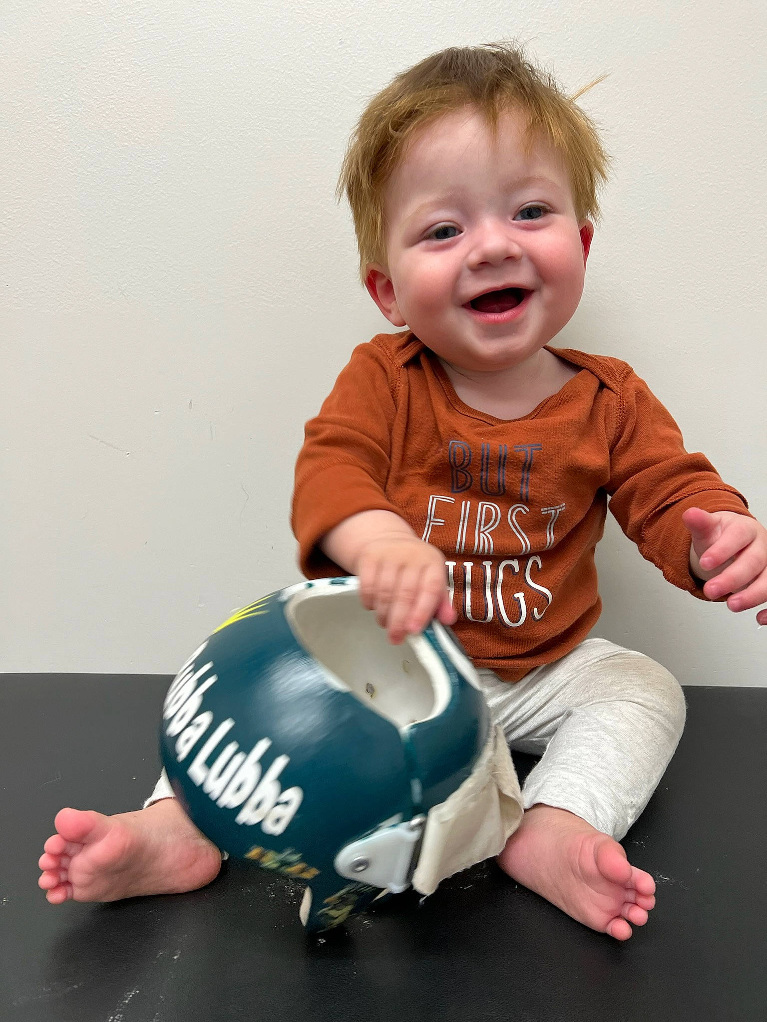 Jeremy is registered to the contest to win money with this photo: baby, baby_toddler_clothing, barefoot, cheek, elbow, finger, flash_photography, fun, gesture, happy, head, human_body, joy, knee, leg, person, sitting, sleeve, smile, t_shirt