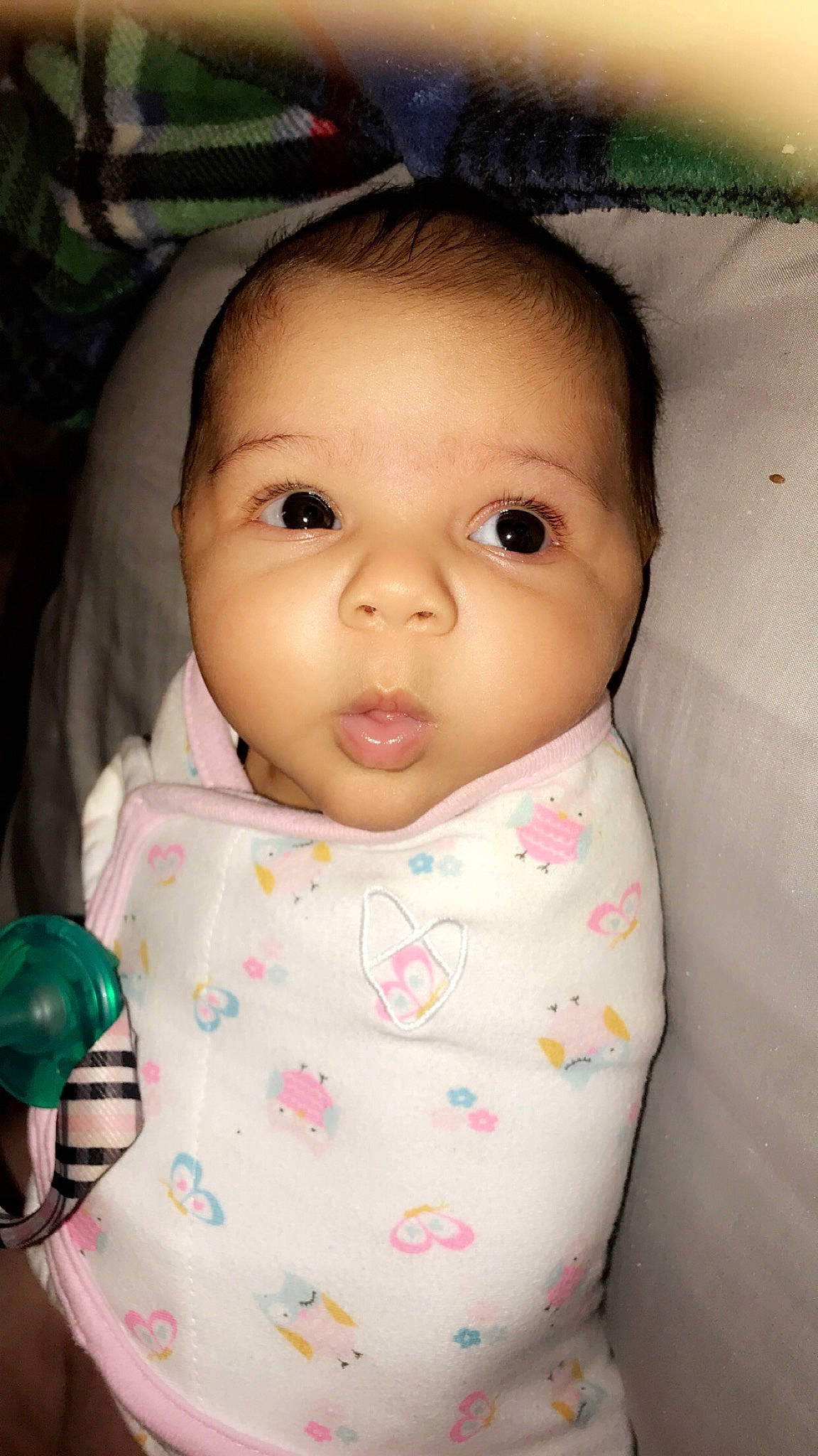 Emree joined the competition — help win amazing prizes! baby, cheek, child, chin, eye, face, forehead, head, iris, lip, mouth, nose, person, pink, skin, toddler