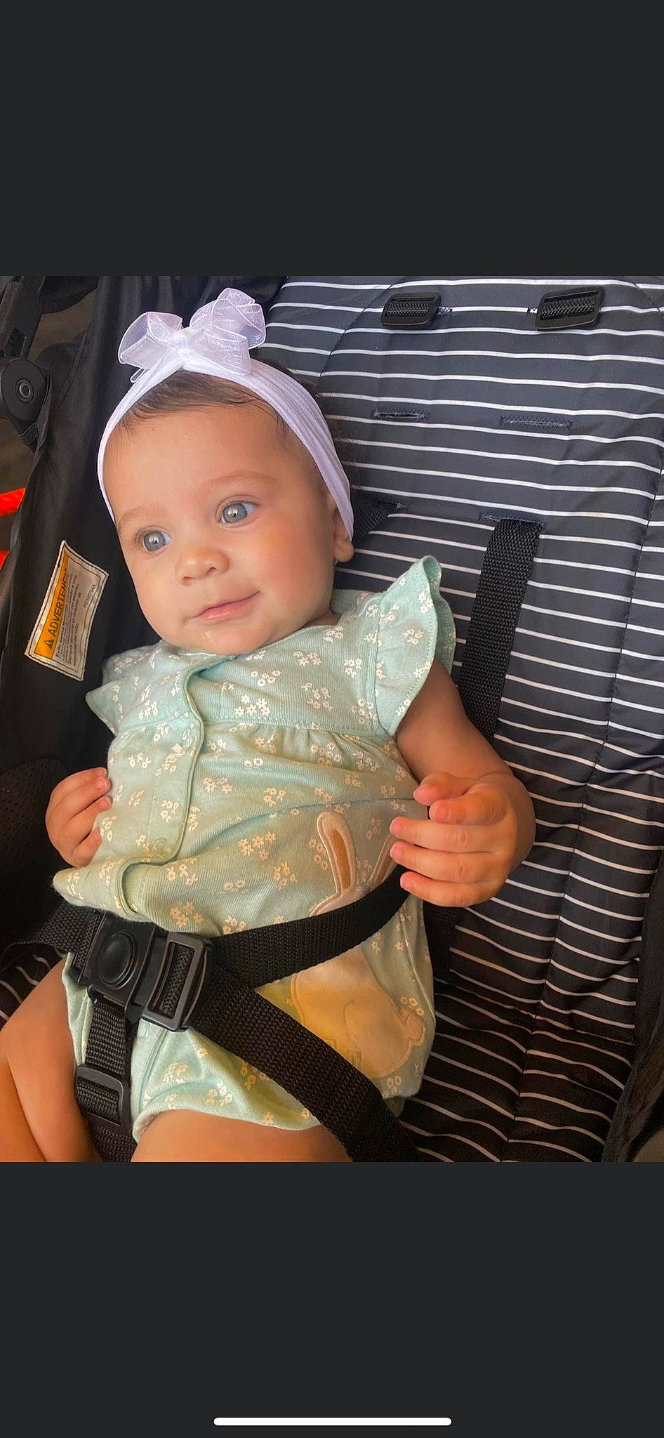 Alyssa joined the competition — help win amazing prizes! baby, baby_toddler_clothing, cap, cheek, child, fashion_accessory, finger, flash_photography, gesture, hand, happy, hat, headgear, headwear, iris, lip, person, skin, sleeve, smile