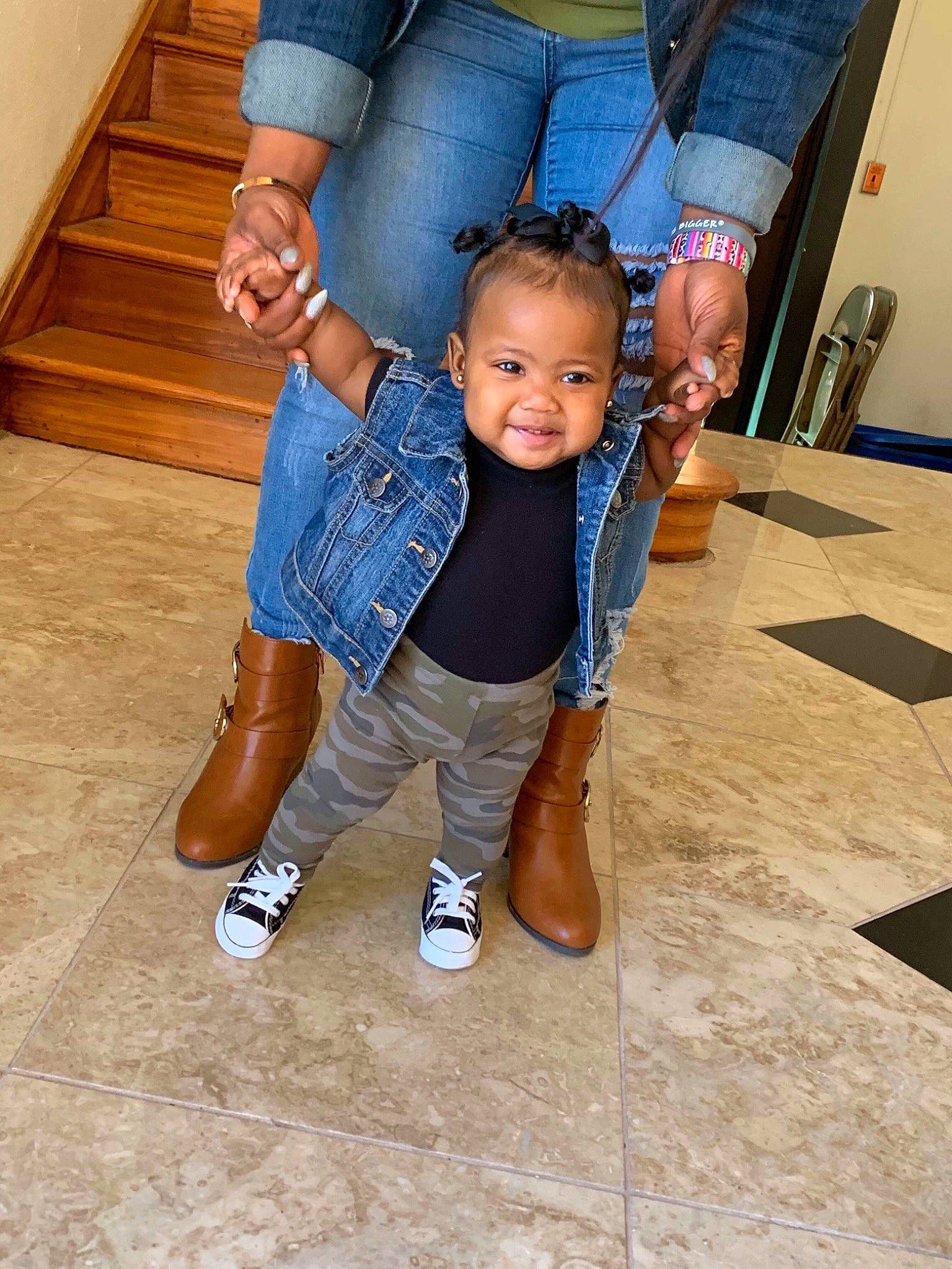 Ansley joined the competition — help win amazing prizes! child, cool, daughter, denim, floor, flooring, footwear, fun, happy, jeans, joint, joy, leg, person, play, shoe, smile, toddler, vacation