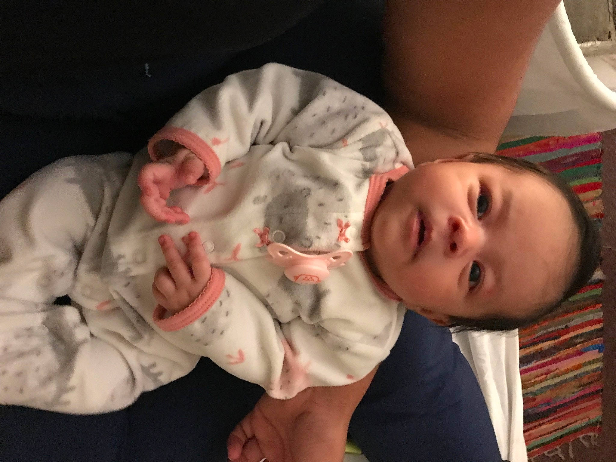 Alani joined the competition — help win amazing prizes! baby, baby_products, baby_toddler_clothing, cheek, child, comfort, ear, eyelash, finger, flesh, gesture, hand, mouth, nose, person, room, skin, sleeve, thumb, toddler