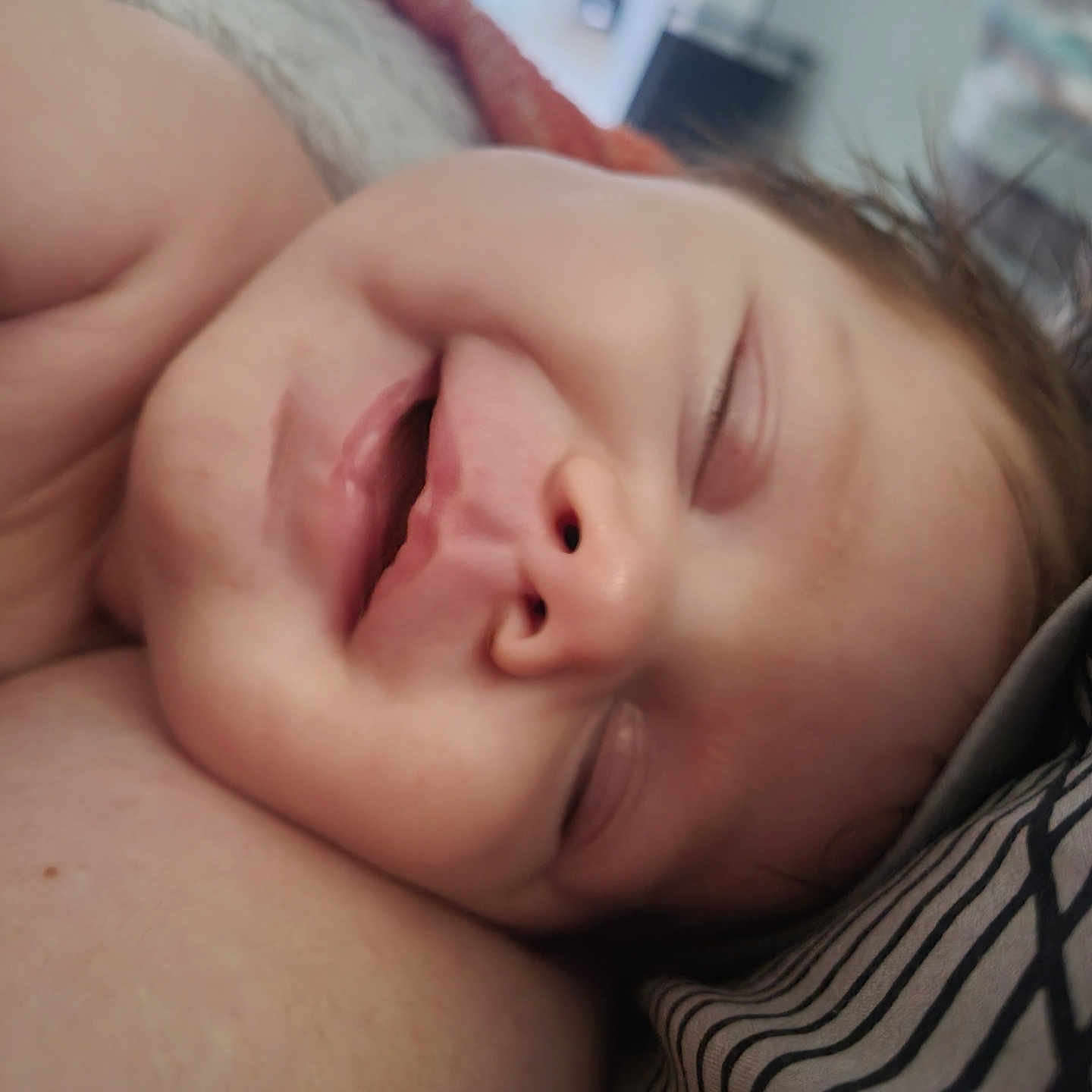 Mavis Rai is registered to the contest to win money with this photo: baby, bodypart, face, finger, hand, happy, head, mouth, newborn, person, photography, portrait, sleeping, smile