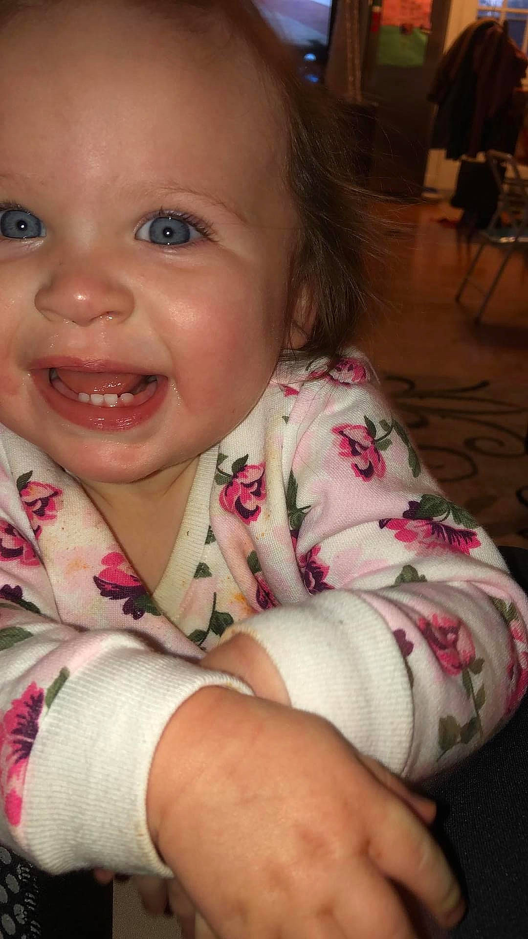 Dallas joined the competition — help win amazing prizes! baby, cheek, child, chin, eye, face, facial_expression, head, iris, laugh, lip, mouth, nose, person, sitting, skin, smile, toddler, tooth