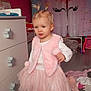 Sydney a rejoint le concours — aidez-le/la à gagner de superbes lots ! carpet, child, curtain, cute, dresser, floor, furniture, hair, indoor, person, pigtails, pink_clothing, playroom, room, smile, sock, toddler, toy, tutu, vest