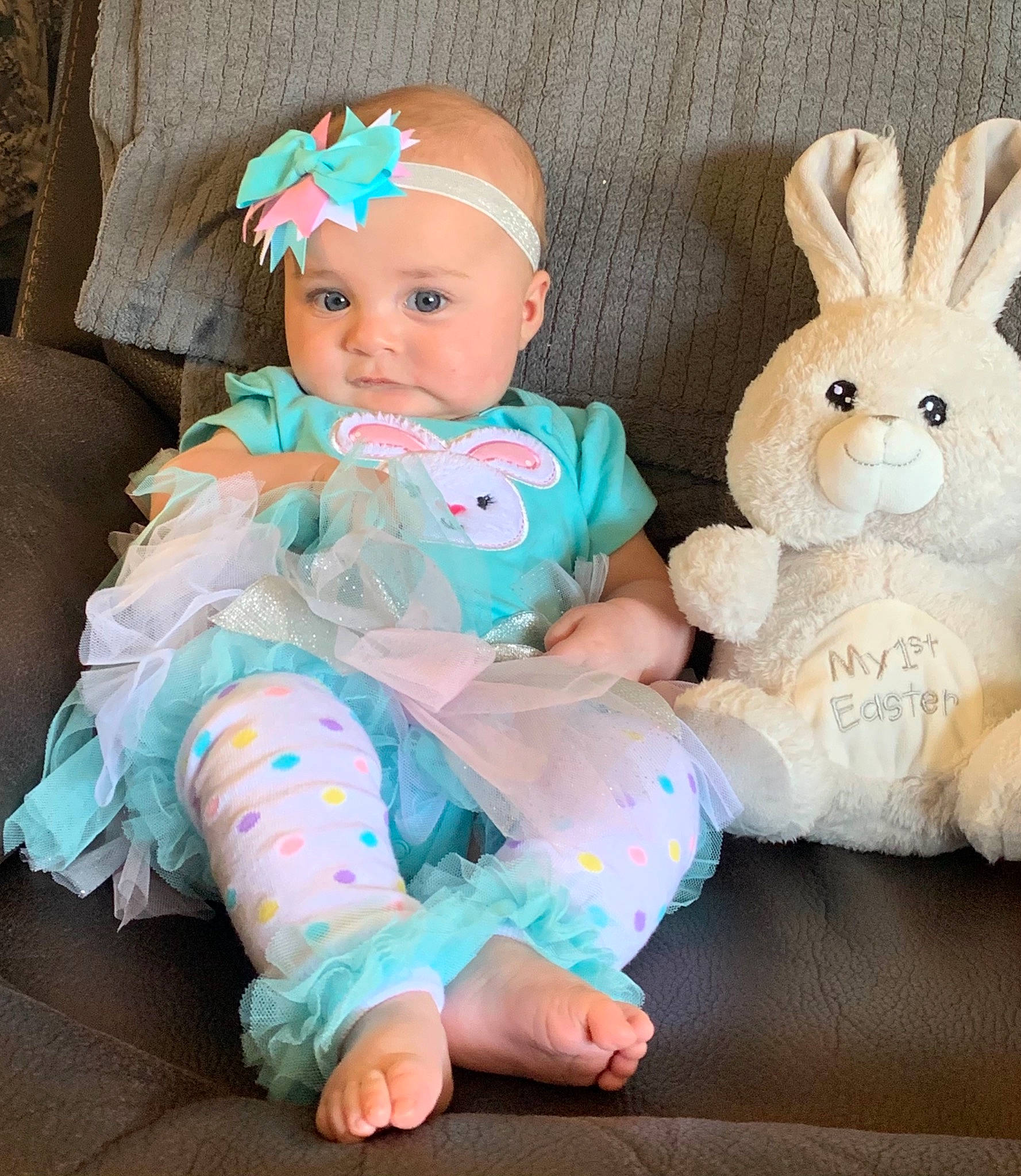 Bristyl is registered to the contest to win money with this photo: baby, baby_toddler_clothing, cheek, child, comfort, doll, fashion_accessory, fur, hare, headband, headwear, person, pink, rabbit, sitting, skin, sleeve, stuffed_toy, textile, toddler