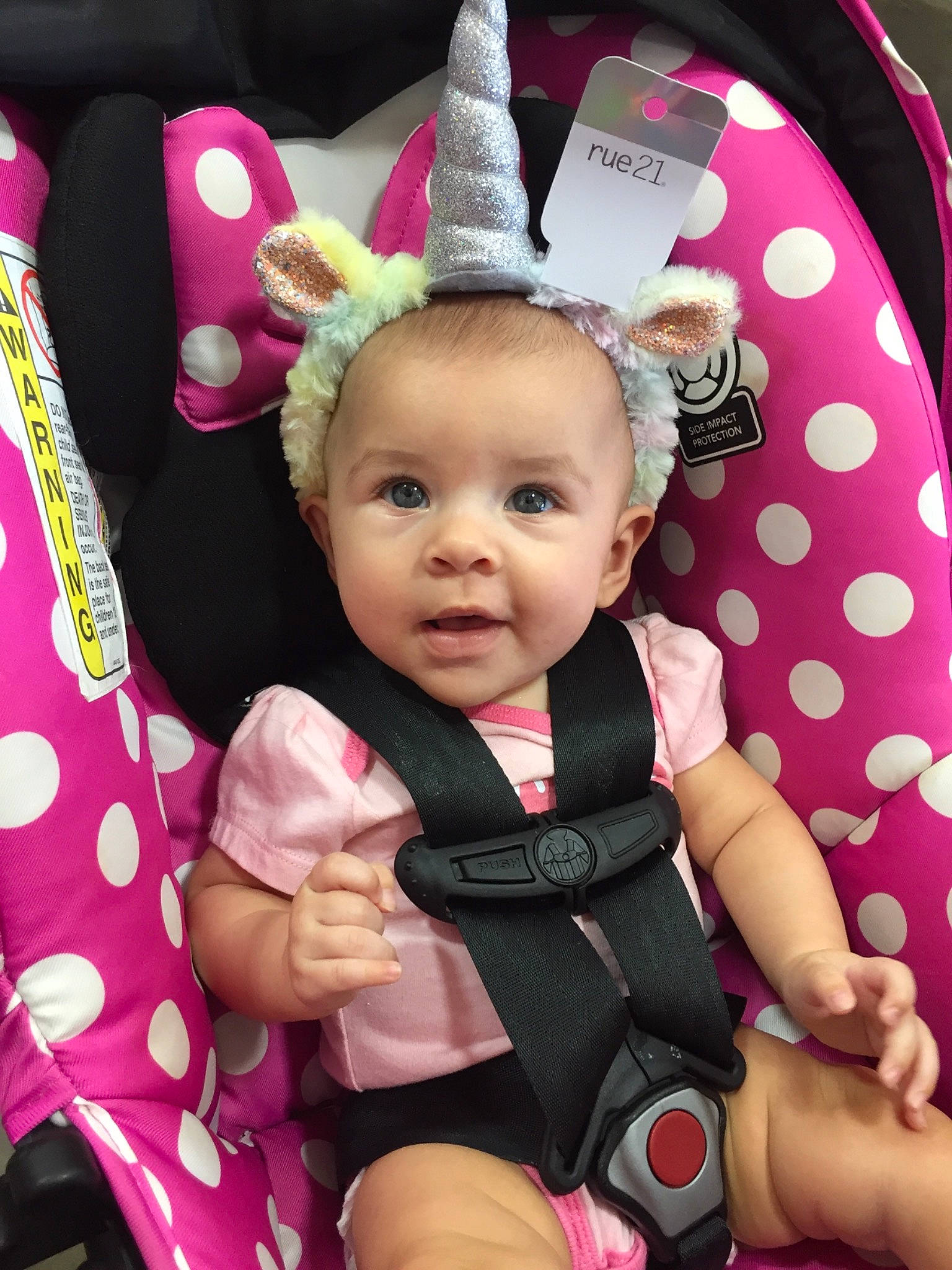 Jaidyn joined the competition — help win amazing prizes! baby_products, child, ear, fun, infant, person, pink, play, product, skin, smile, toddler, toy