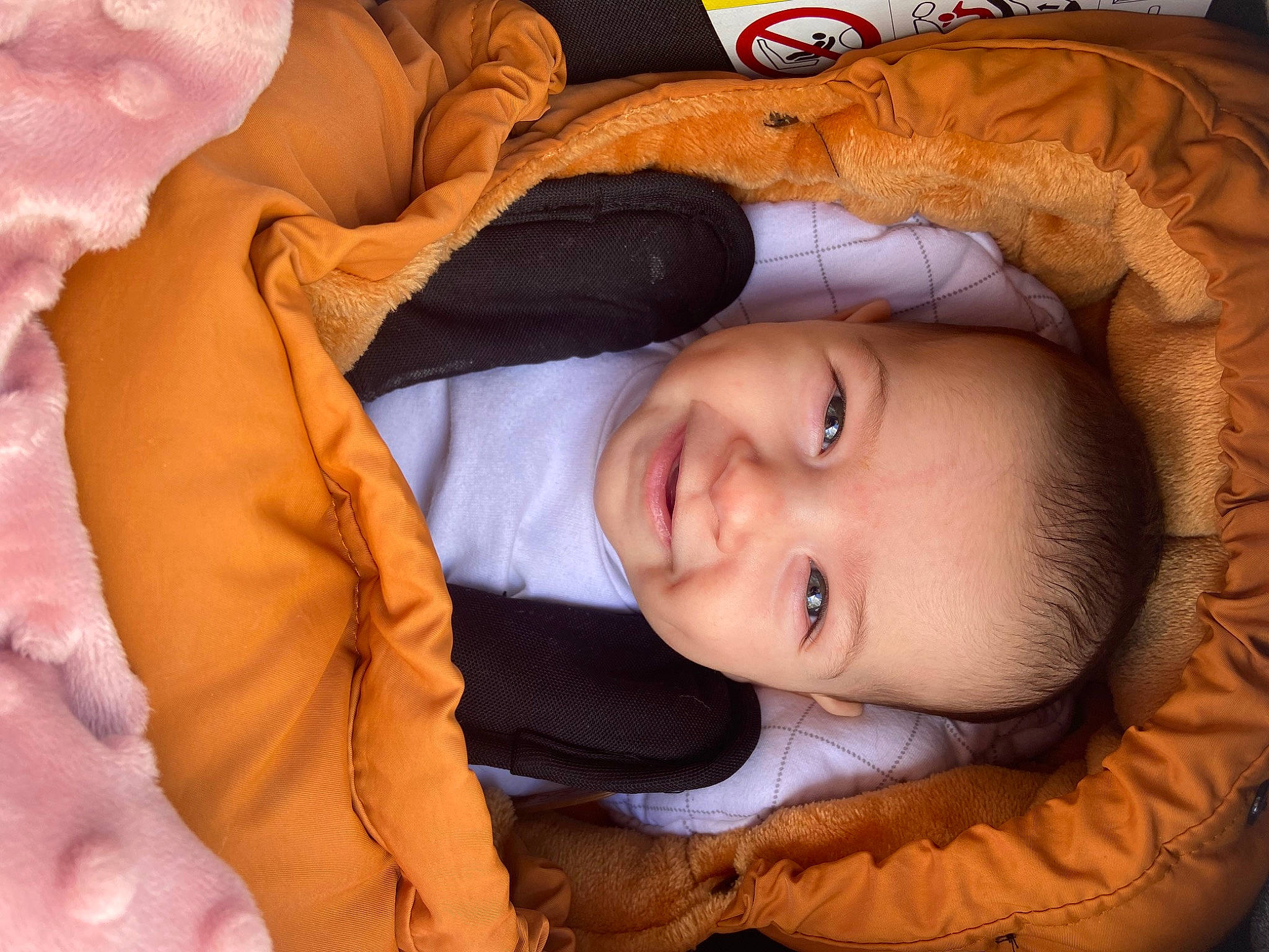 Esmée participe au concours pour gagner de l'argent avec cette photo : baby, cheek, child, chin, comfort, eye, eyebrow, facial_expression, happy, head, joy, lip, mammal, nose, person, product, skin, sleeve, smile, toddler