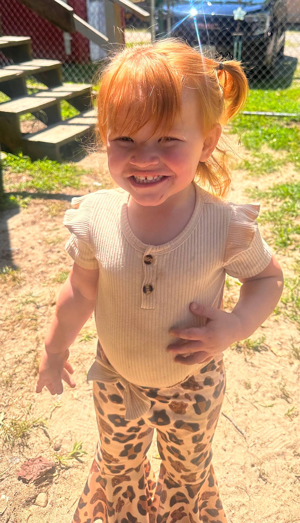 Carolyn joined the competition — help win amazing prizes! adaptation, baby, baby_toddler_clothing, blond, child, eye, fun, grass, hair, hairstyle, happy, joy, pattern, people_in_nature, person, skin, sleeve, smile, summer, t_shirt
