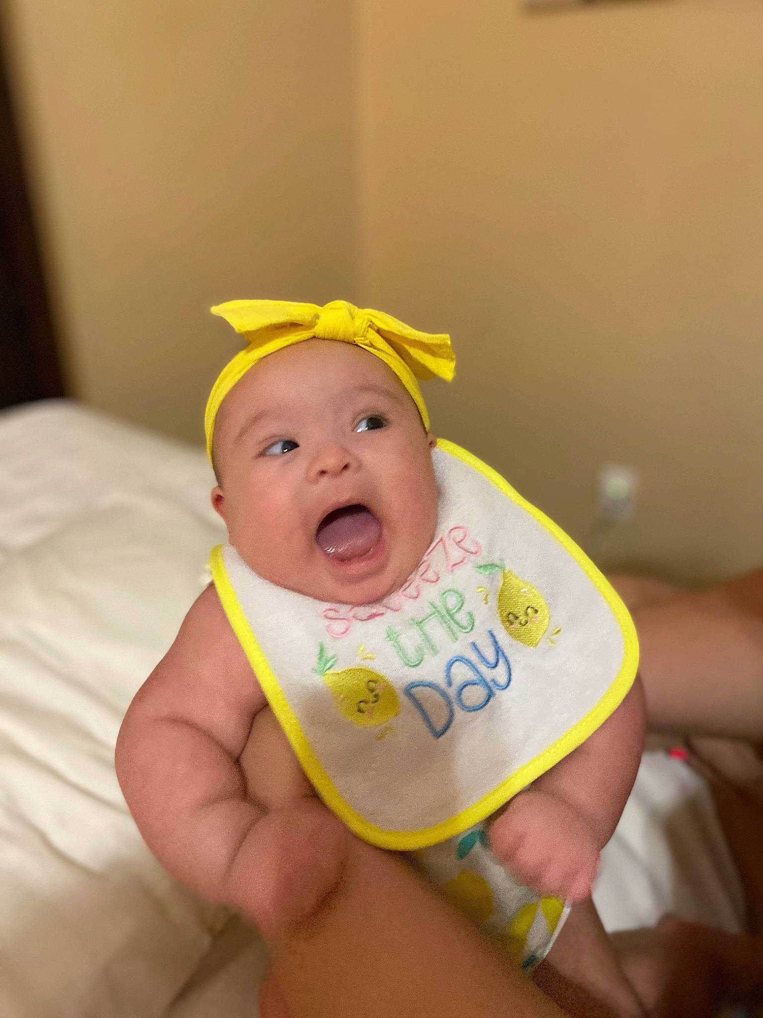Khloe joined the competition — help win amazing prizes! baby, baby_products, baby_toddler_clothing, cheek, child, comfort, finger, happy, hat, person, thumb, toddler