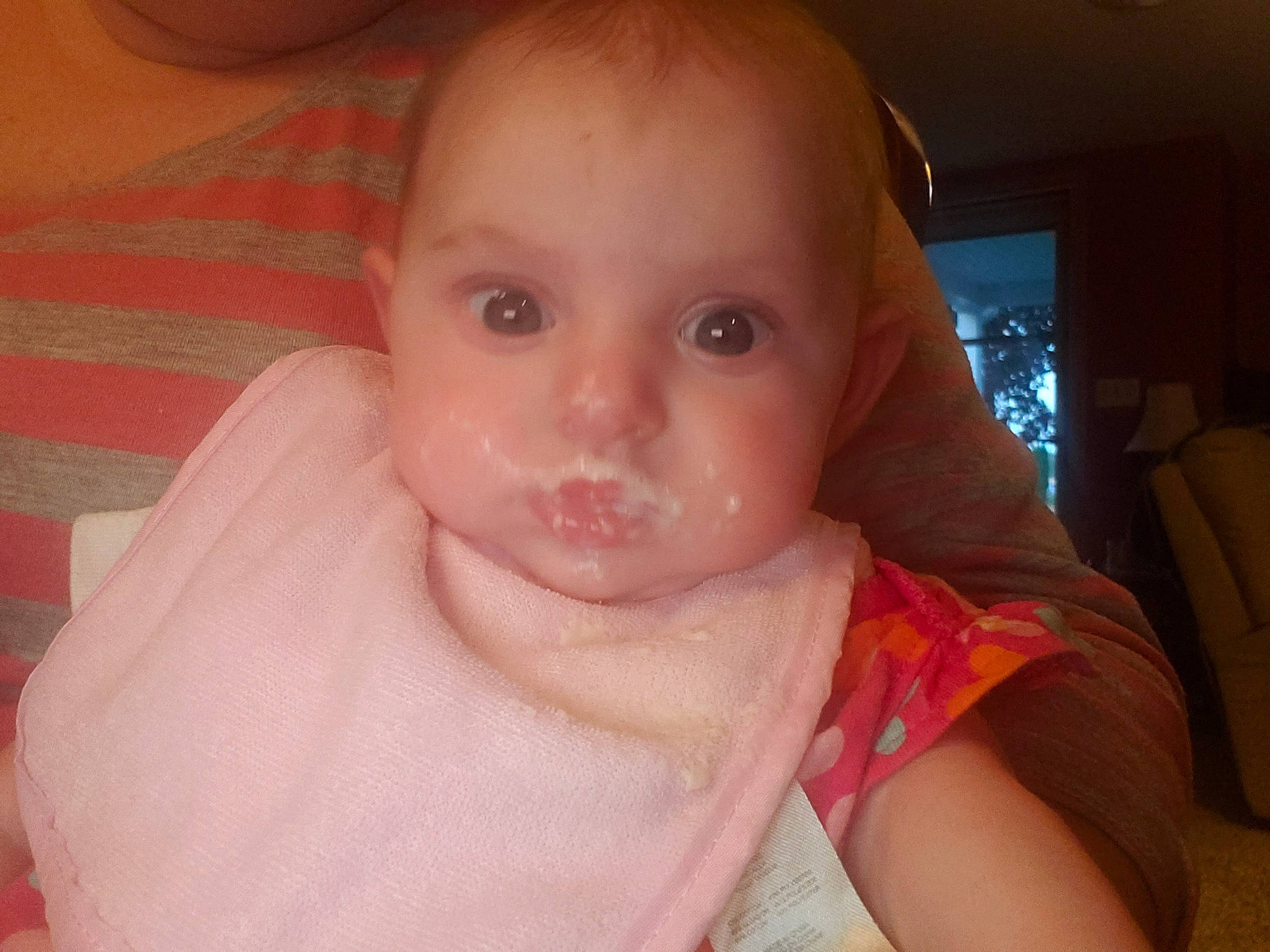 Elouise is registered to the contest to win money with this photo: baby, beauty, cheek, child, chin, close_up, eye, eyebrow, face, forehead, head, iris, lip, mouth, neck, nose, person, pink, skin, smile