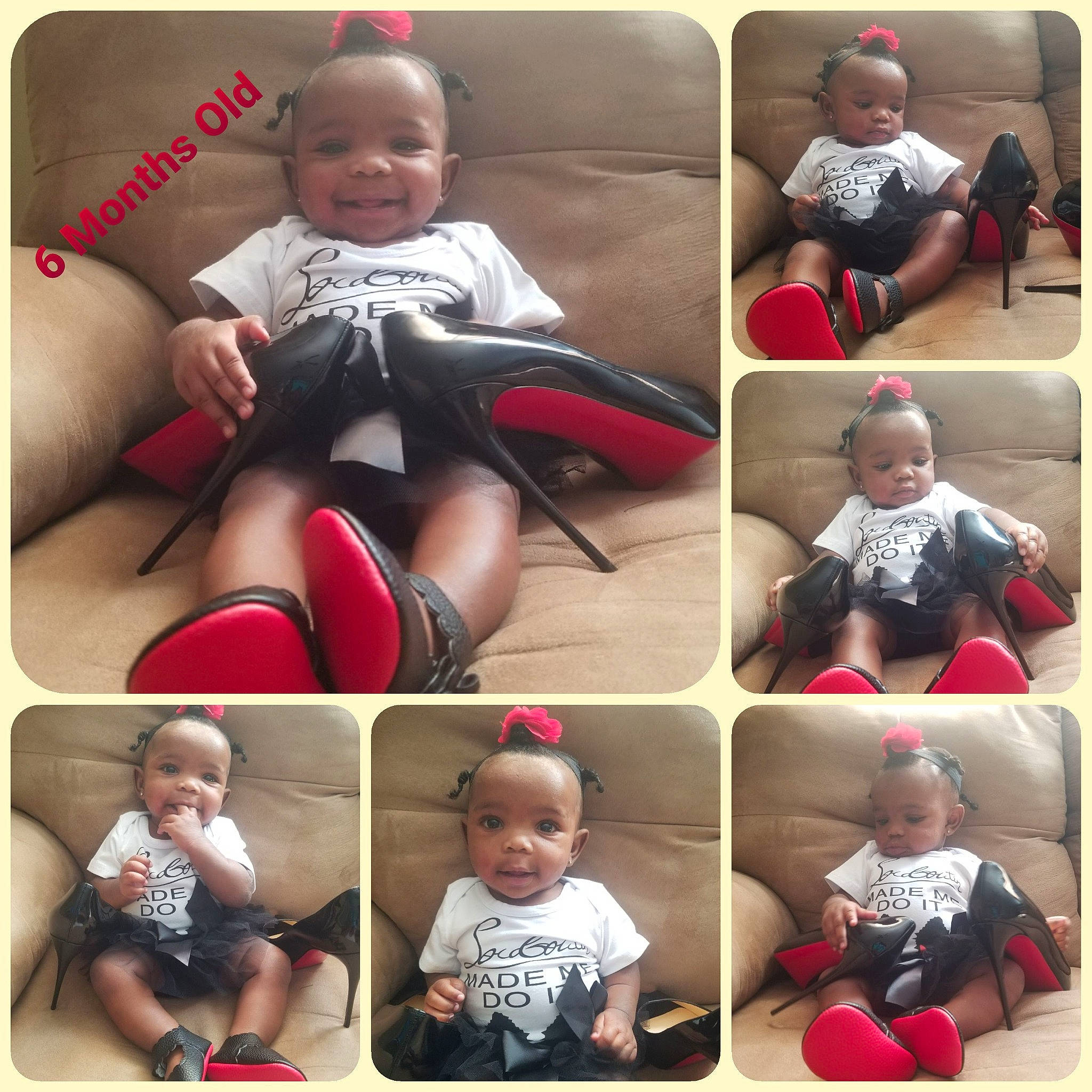 Camille is registered to the contest to win money with this photo: arm, baby, baby_toddler_clothing, black, clothing, comfort, face, facial_expression, gesture, happy, human, joy, mouth, person, photograph, product, shorts, skin, sleeve, smile