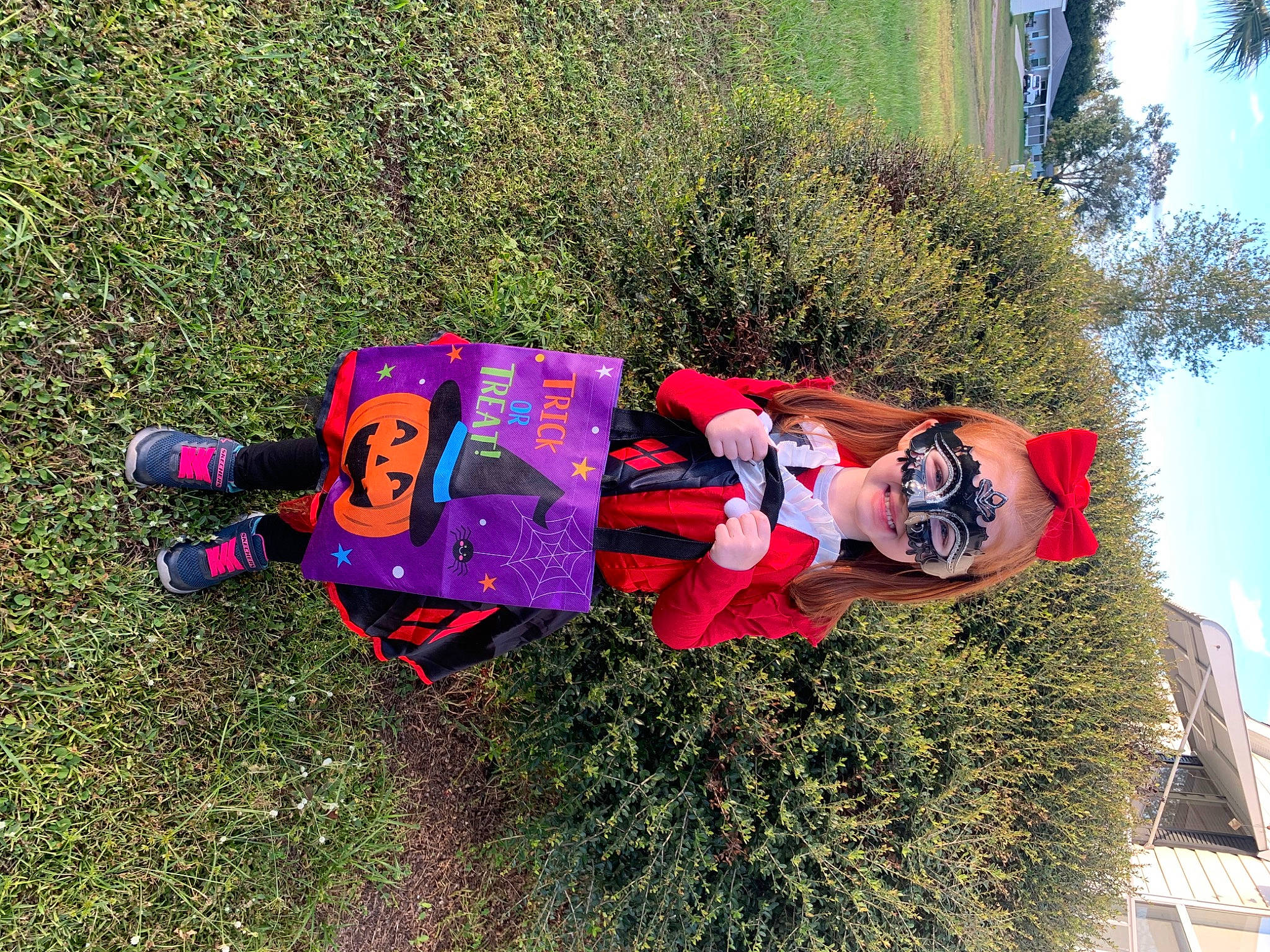 Abella is registered to the contest to win money with this photo: carmine, fictional_character, fun, grass, hat, landscape, lawn_ornament, leisure, magenta, people_in_nature, person, plant, recreation, shrub, sky, travel, tree