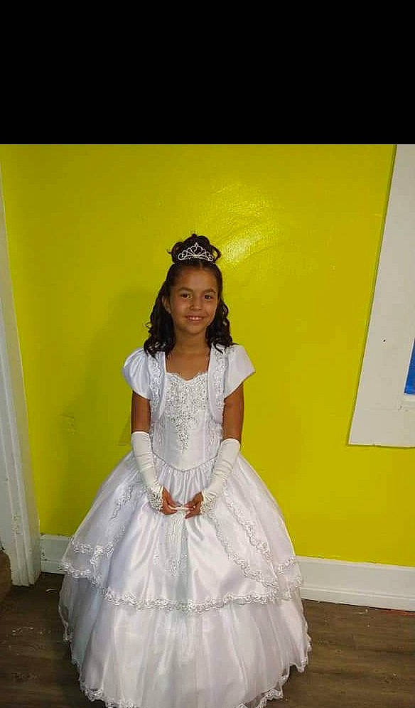 Ana joined the competition — help win amazing prizes! bridal_accessory, bridal_clothing, bridal_party_dress, day_dress, dress, embellishment, event, fashion_design, flash_photography, flooring, formal_wear, fun, gown, happy, headgear, headpiece, joy, person, smile, toddler