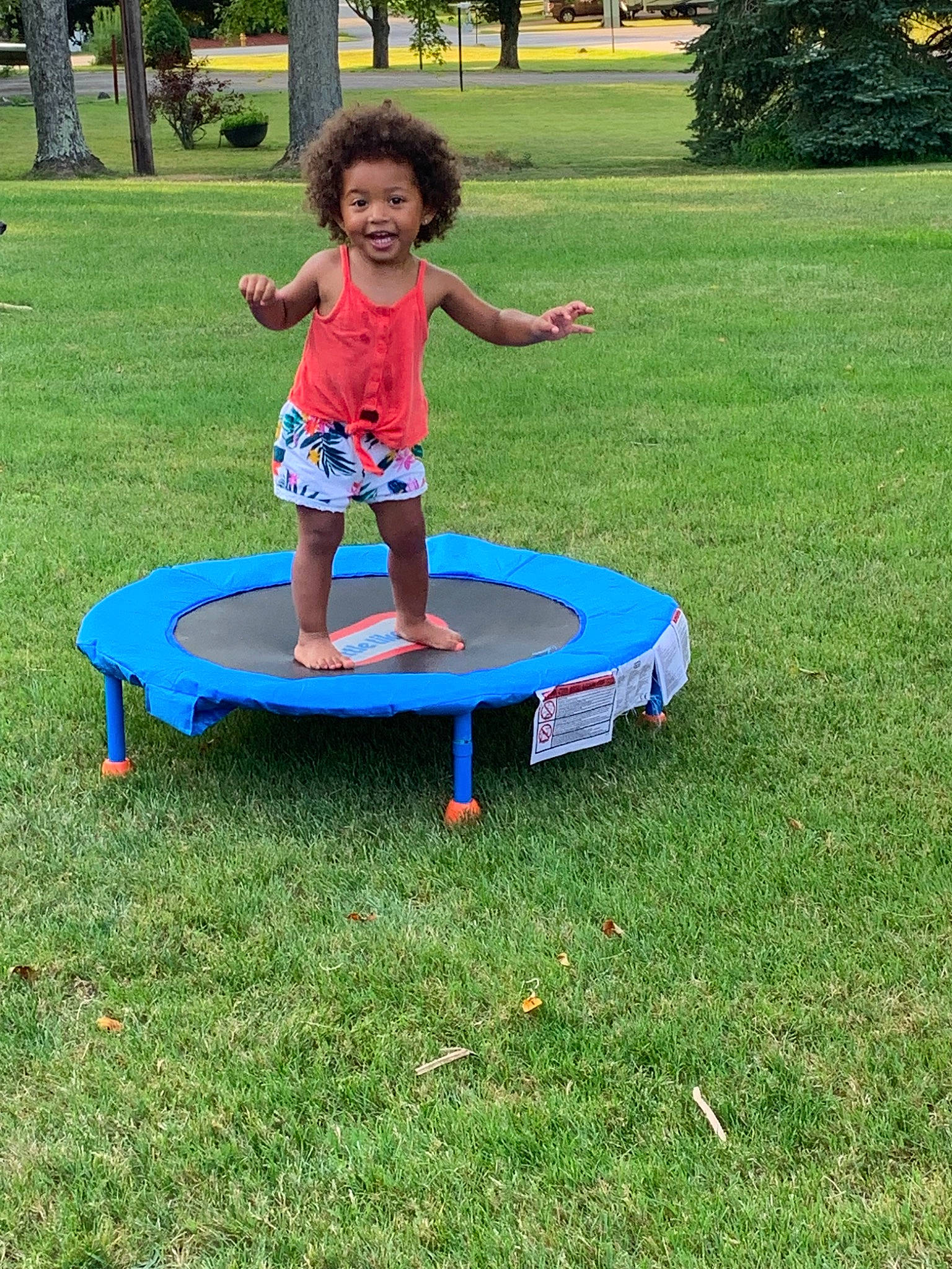 Amayah is registered to the contest to win money with this photo: child, fun, grass, joy, leisure, person, play, recreation, sports_equipment, summer, table, toddler, trampoline, trampolining, trampolining_equipment_and_supplies