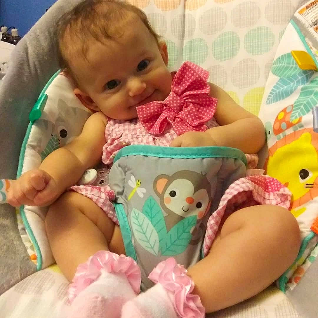 Emiliana is registered to the contest to win money with this photo: baby, child, diaper, doll, person, pink, play, stuffed_toy, toddler, toy