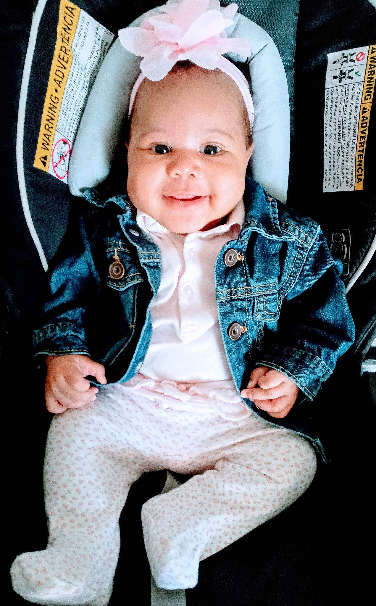 Kenedi joined the competition — help win amazing prizes! baby, baby_toddler_clothing, beauty, cheek, child, clothing, cool, eye, flash_photography, happy, iris, joy, outerwear, person, pink, sitting, skin, sleeve, smile, textile