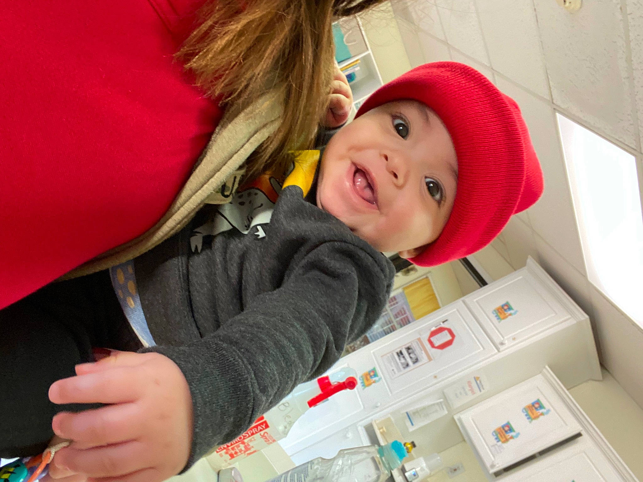Caisen joined the competition — help win amazing prizes! baby, baby_products, beanie, cap, carmine, cheek, child, comfort, flooring, fun, happy, headwear, hoodie, magenta, mouth, nail, person, play, room, sitting