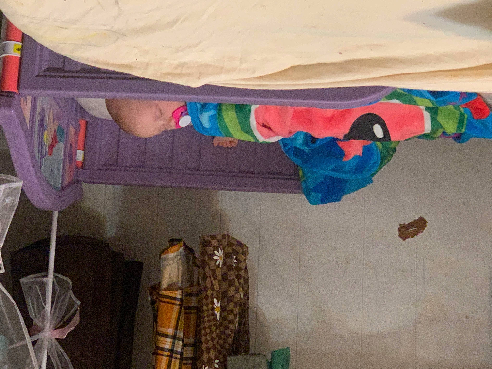 Raelynn is registered to the contest to win money with this photo: ceiling, design, fun, landscape, leisure, linens, magenta, pattern, person, plastic, room, shade, t_shirt, tarpaulin, textile, tints_and_shades, tree, visual_arts, window