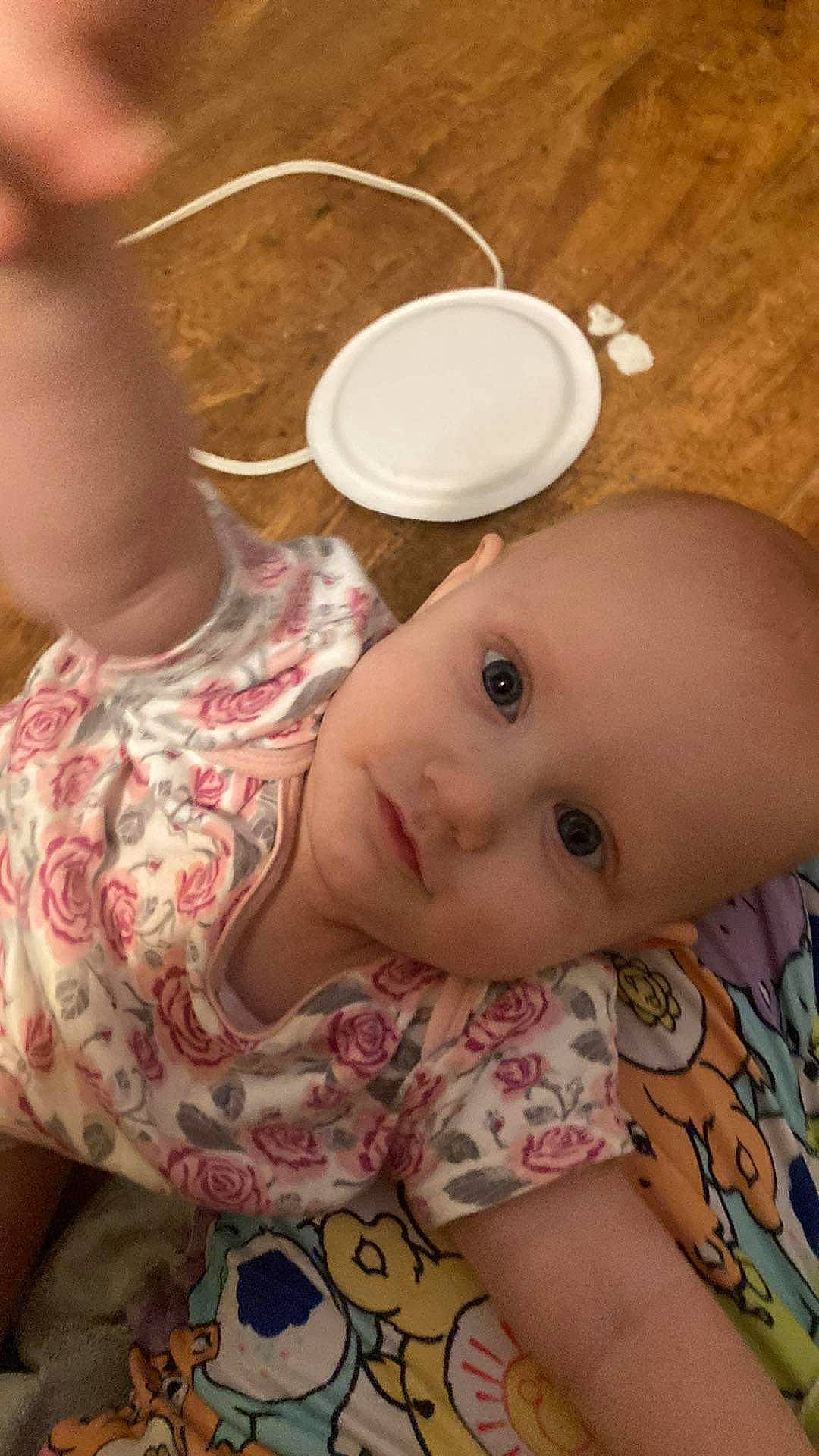 Raelynn joined the competition — help win amazing prizes! baby, baby_products, baby_toddler_clothing, chair, cheek, child, comfort, cup, dishware, drinkware, eyelash, linens, nose, person, serveware, sitting, skin, sleeve, tableware, toddler