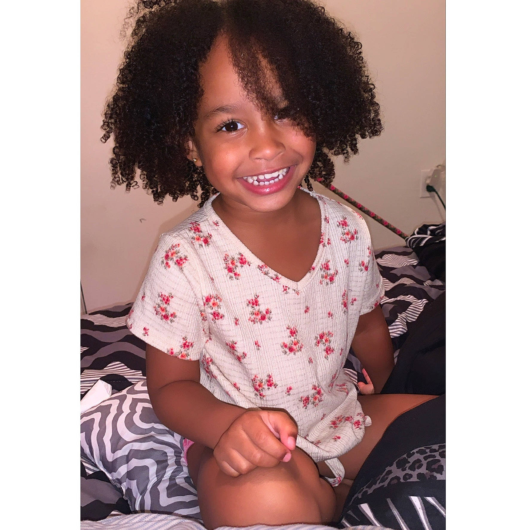 Jianni joined the competition — help win amazing prizes! afro, baby_toddler_clothing, beauty, black_hair, cheek, dress, eyebrow, eyelash, flash_photography, happy, jheri_curl, joy, lip, person, pink, ringlet, skin, sleeve, smile, t_shirt