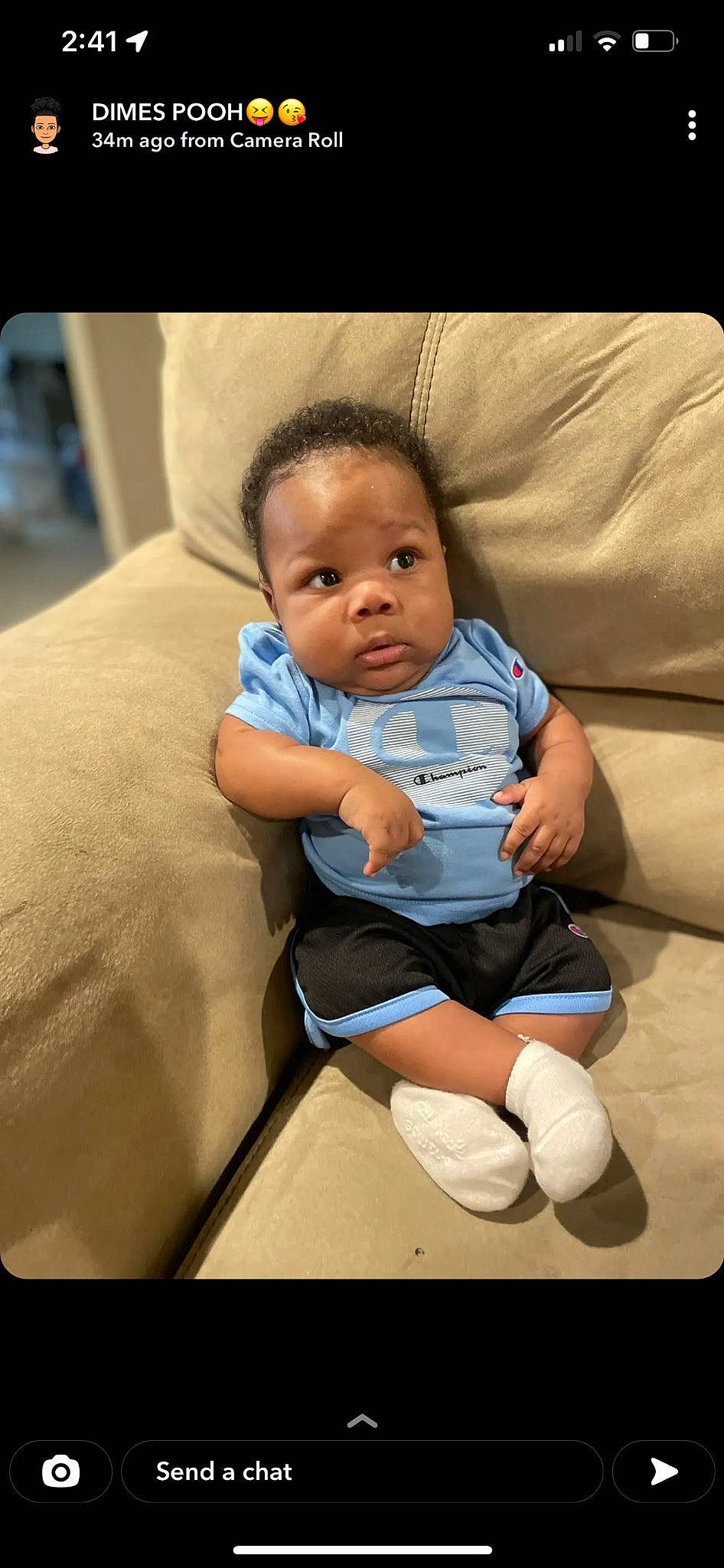 Jaiden is registered to the contest to win money with this photo: baby, baby_products, baby_toddler_clothing, cheek, child, comfort, elbow, finger, flash_photography, fun, happy, human_leg, knee, person, room, sitting, skin, smile, sock, thigh