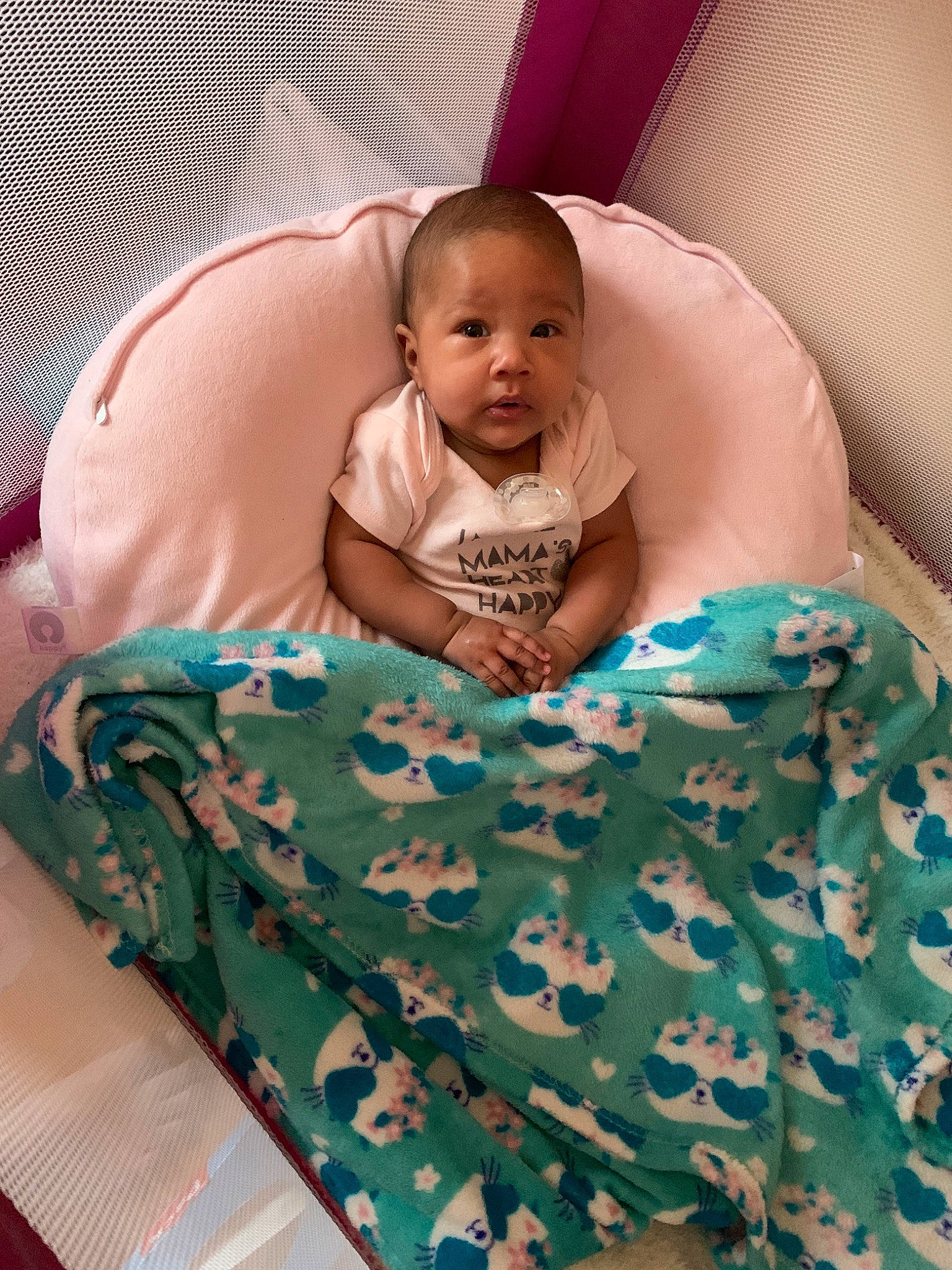 Cassie is registered to the contest to win money with this photo: baby, bedding, blanket, child, comfort, linens, person, skin, sleep, textile, toddler