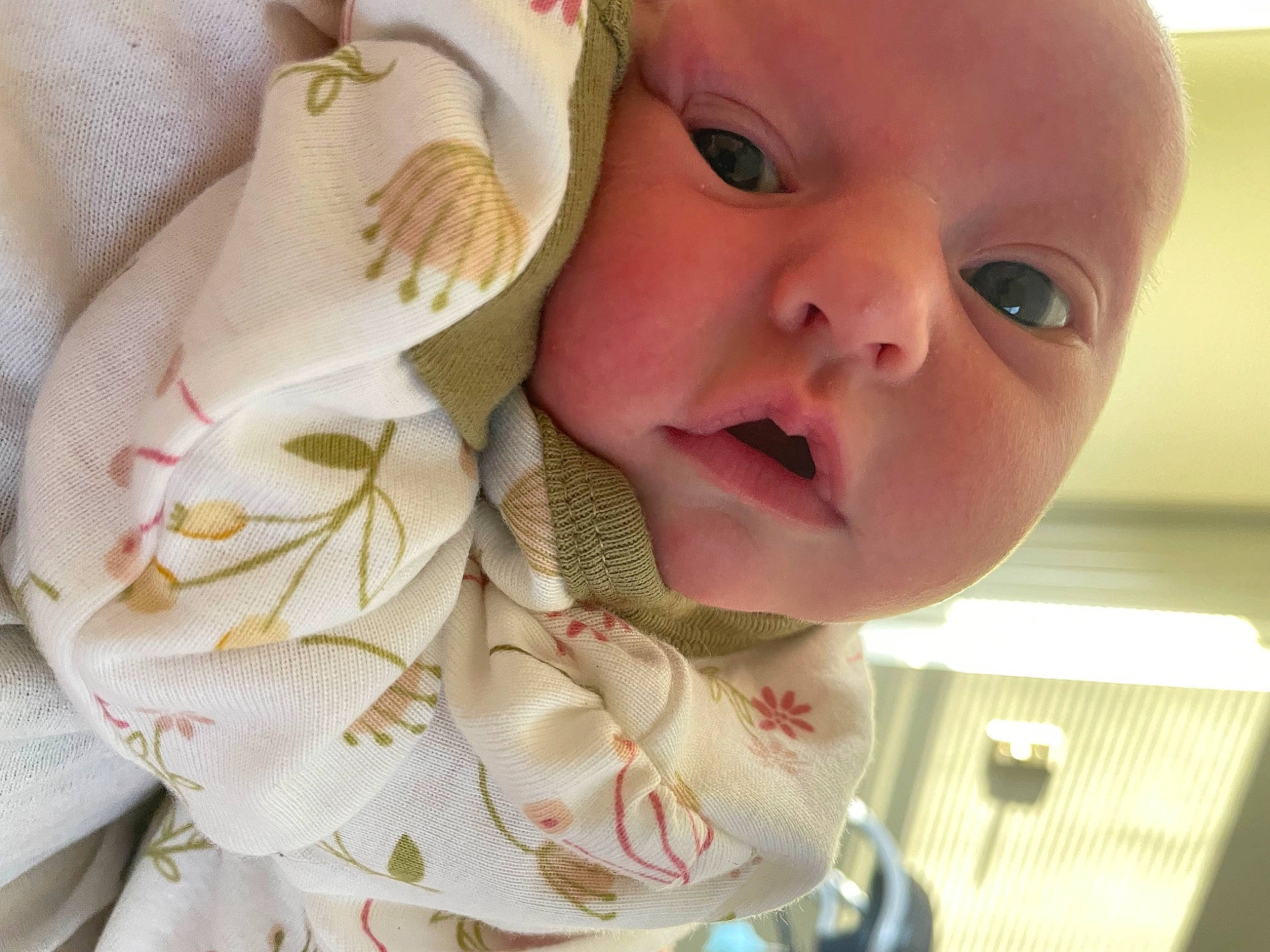 Peyton joined the competition — help win amazing prizes! baby, baby_products, baby_toddler_clothing, cheek, child, eyelash, fashion_accessory, finger, happy, headgear, iris, lip, nose, pattern, person, petal, pink, skin, smile, toddler