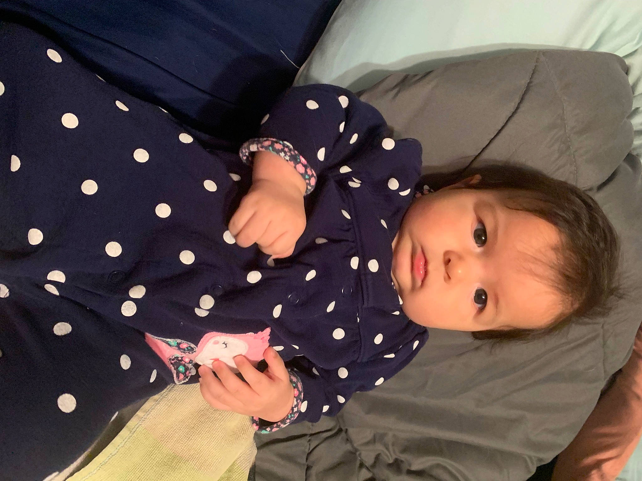 Rylee joined the competition — help win amazing prizes! arm, baby, baby_products, baby_toddler_clothing, button, child, collar, comfort, formal_wear, gesture, lap, pattern, person, sitting, sleeve, toddler