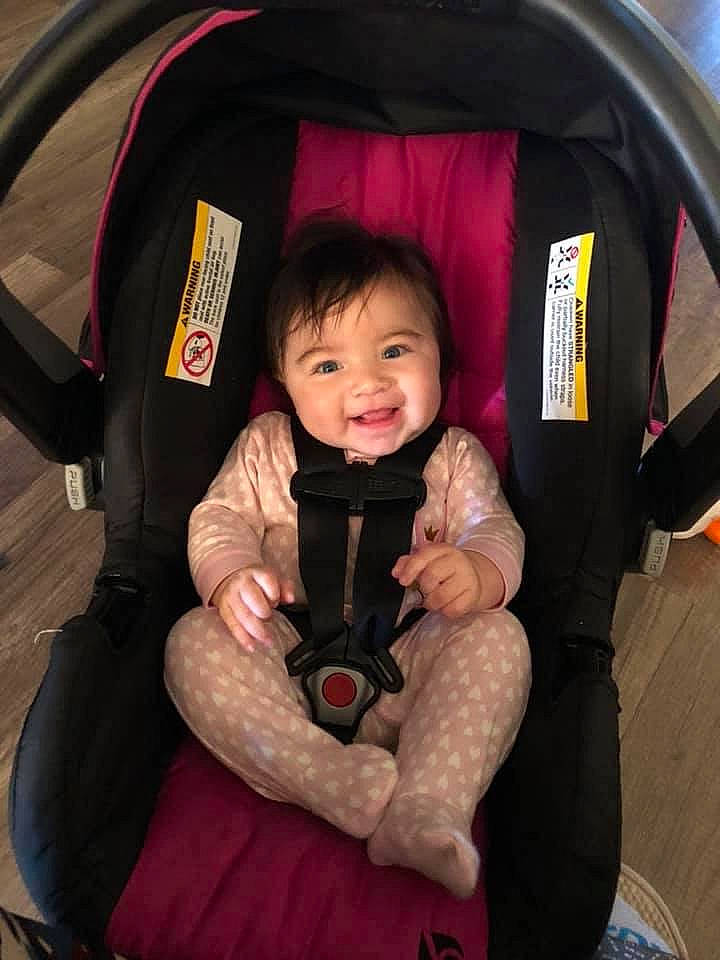 Diana joined the competition — help win amazing prizes! baby, baby_carriage, baby_in_car_seat, baby_products, car_seat, child, comfort, joy, person, pink, product, smile, toddler, vacation