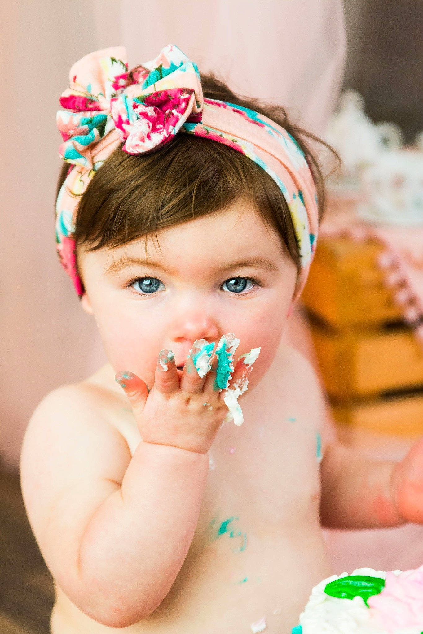 Isobella is registered to the contest to win money with this photo: aqua, azure, body_jewelry, chin, dress, ear, eyebrow, eyelash, face, facial_expression, green, hairstyle, happy, head, headgear, lip, mouth, neck, person, pink