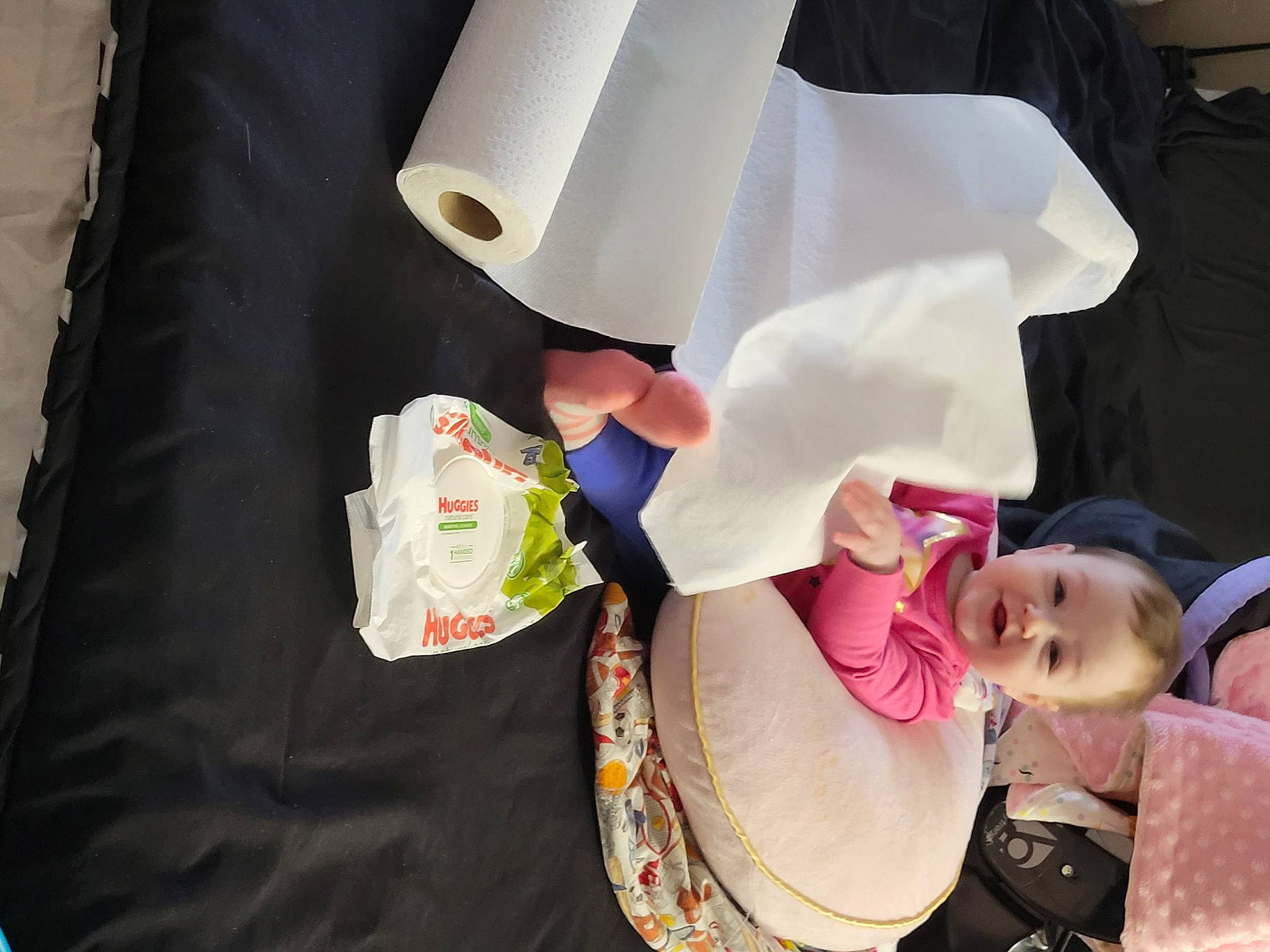 Juliet is registered to the contest to win money with this photo: baby, baby_products, baby_toddler_clothing, child, comfort, event, fun, hat, person, product, room, sitting, toddler