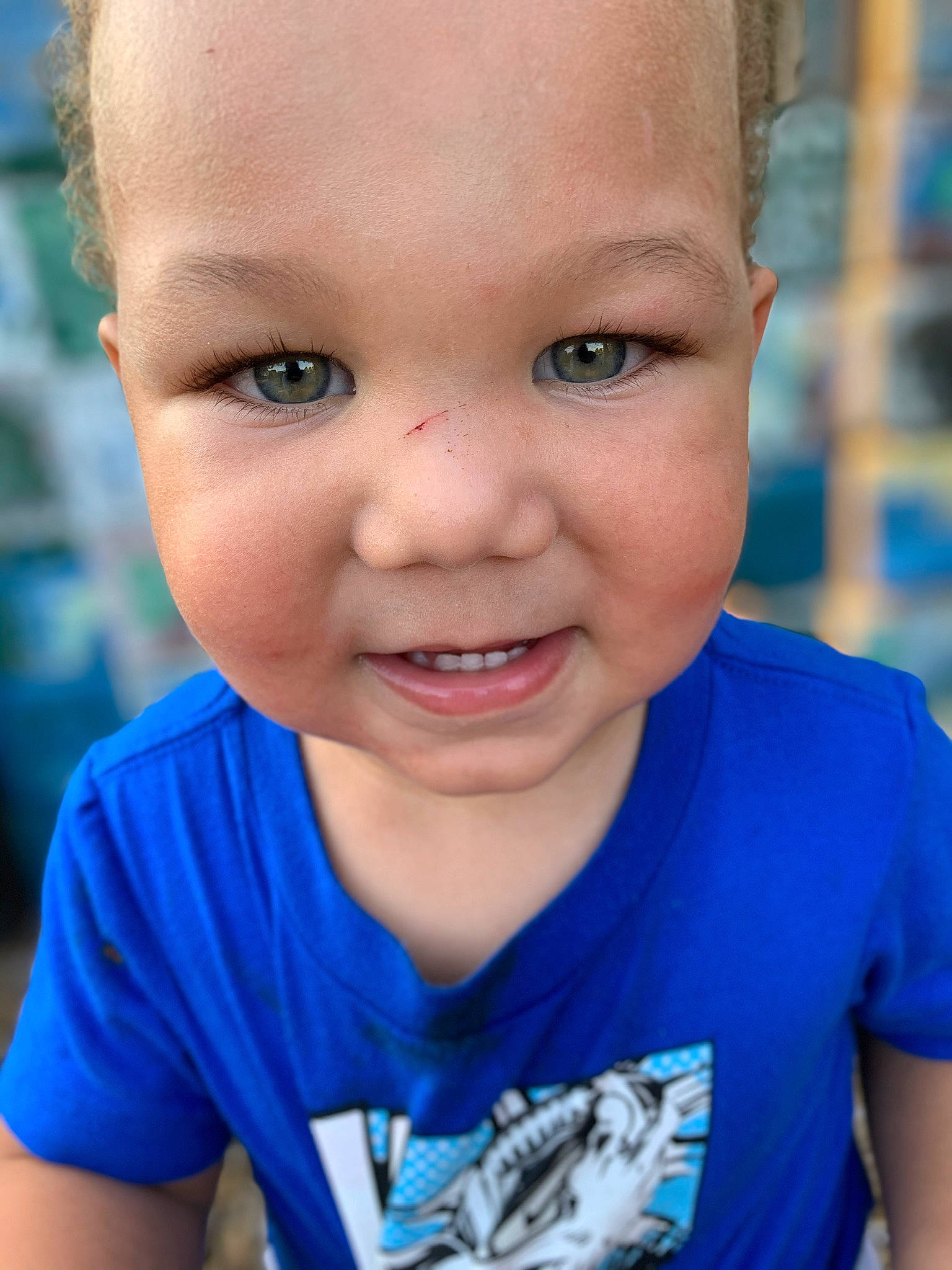 Kaleb joined the competition — help win amazing prizes! baby, blue, cheek, child, chin, close_up, eye, eyebrow, face, facial_expression, forehead, happy, head, lip, mouth, nose, organ, person, skin, smile