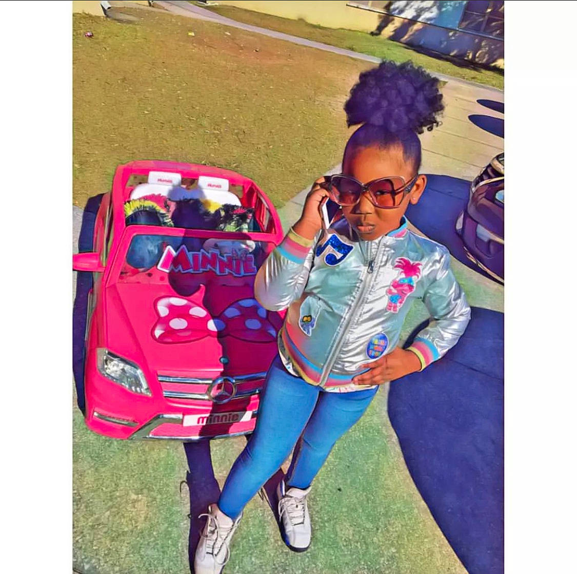 Kaylee joined the competition — help win amazing prizes! automotive_design, backpack, bag, car, cool, electric_blue, eyewear, footwear, glasses, grass, happy, luggage_and_bags, person, shoe, street_fashion, sunglasses, t_shirt, textile, travel, vehicle_door