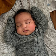 Atreus is registered to the contest to win money with this photo: baby, sleeping, infant, bed, blanket, cozy, pattern, clothing, cute, face, child, pajamas, rest, comfort, peaceful, indoors, soft, young, portrait, toddler