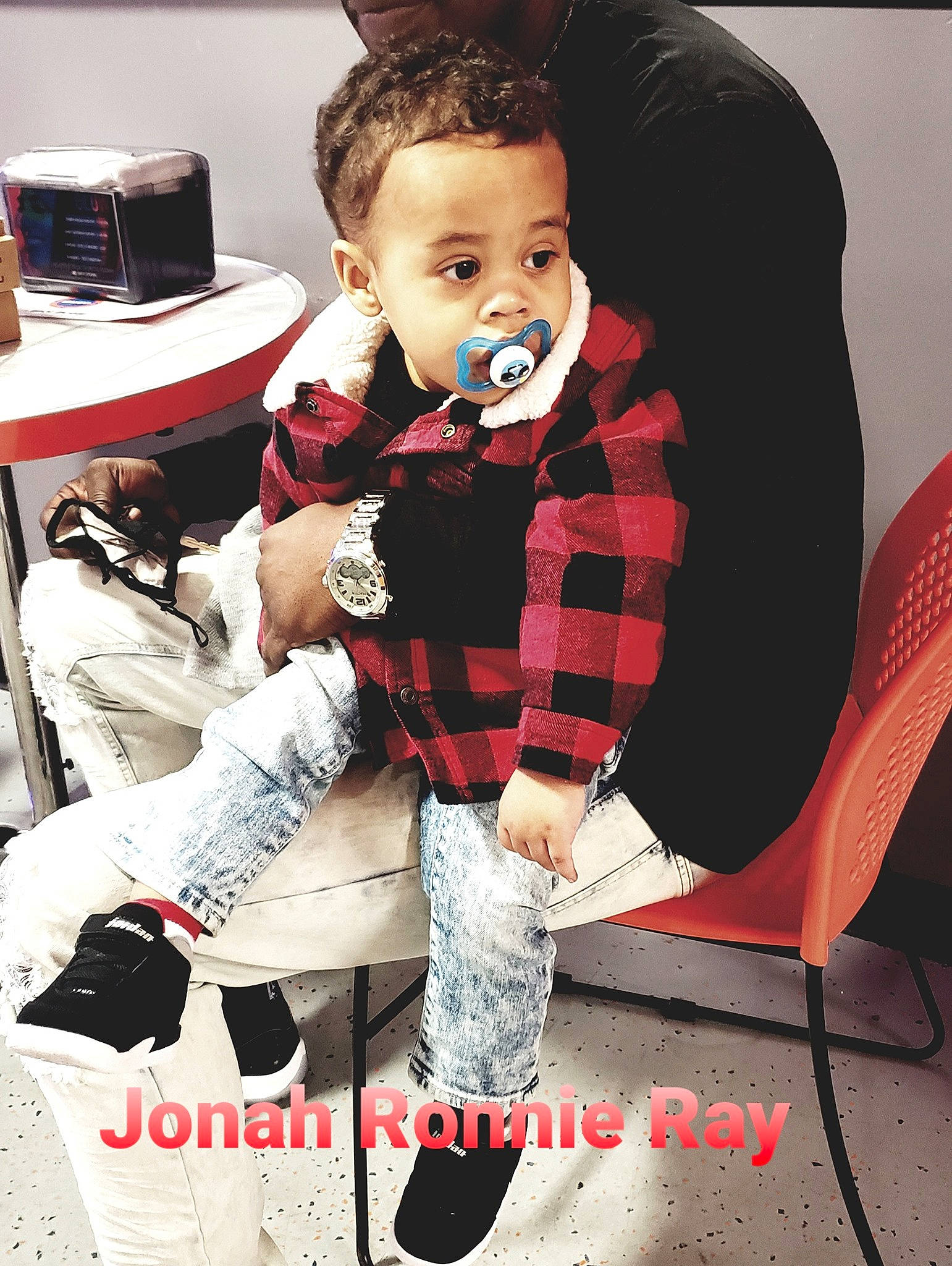 Jonah joined the competition — help win amazing prizes! baked_goods, cake, carmine, cup, dessert, lap, pastry, person, plaid, serveware, small_appliance, sock, tartan, toddler