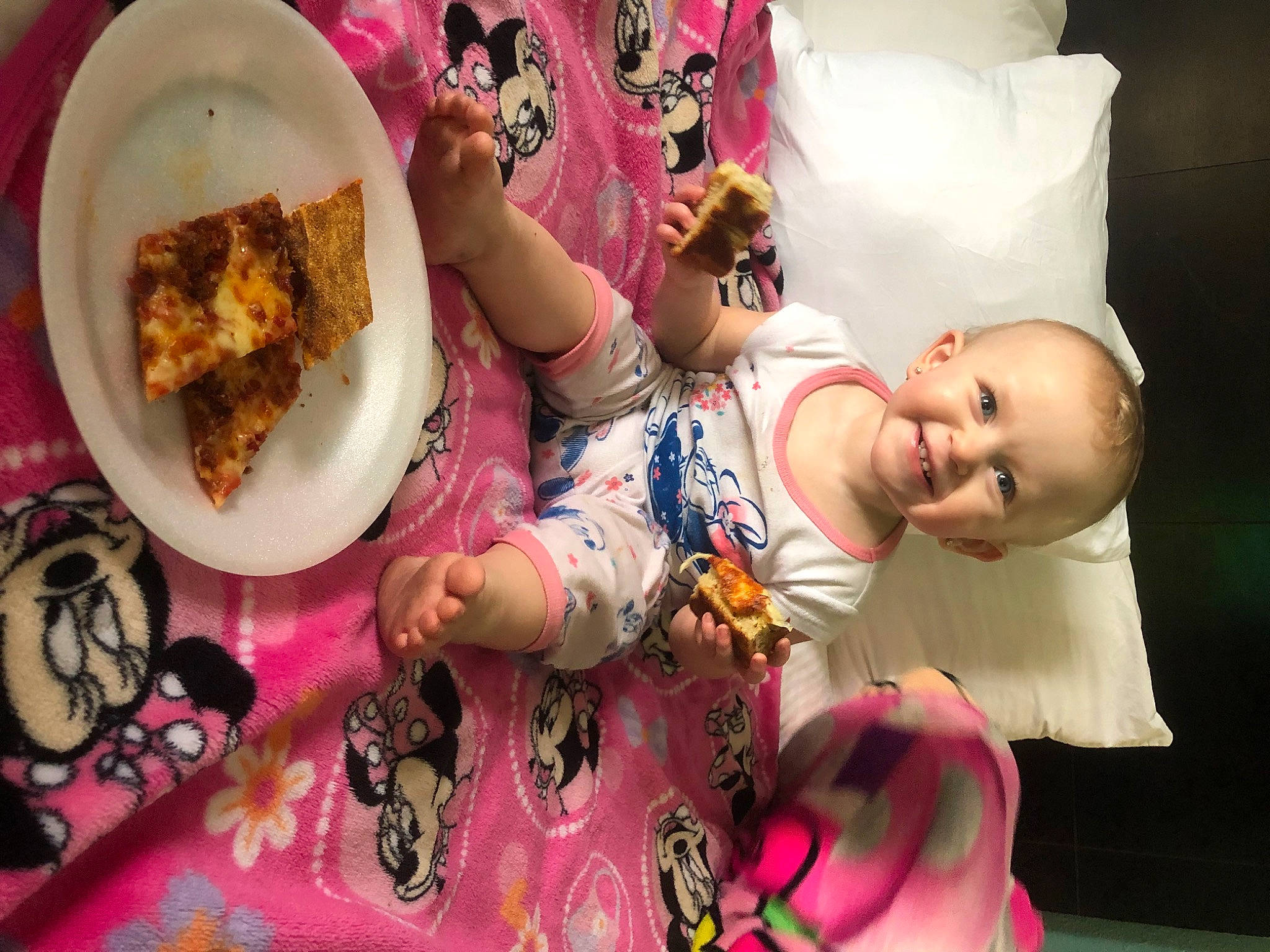 Braelynn joined the competition — help win amazing prizes! baby, baby_toddler_clothing, child, comfort_food, cuisine, dish, dishware, event, fast_food, finger_food, food, fun, happy, ingredient, joy, person, pink, plate, recipe, sweetness
