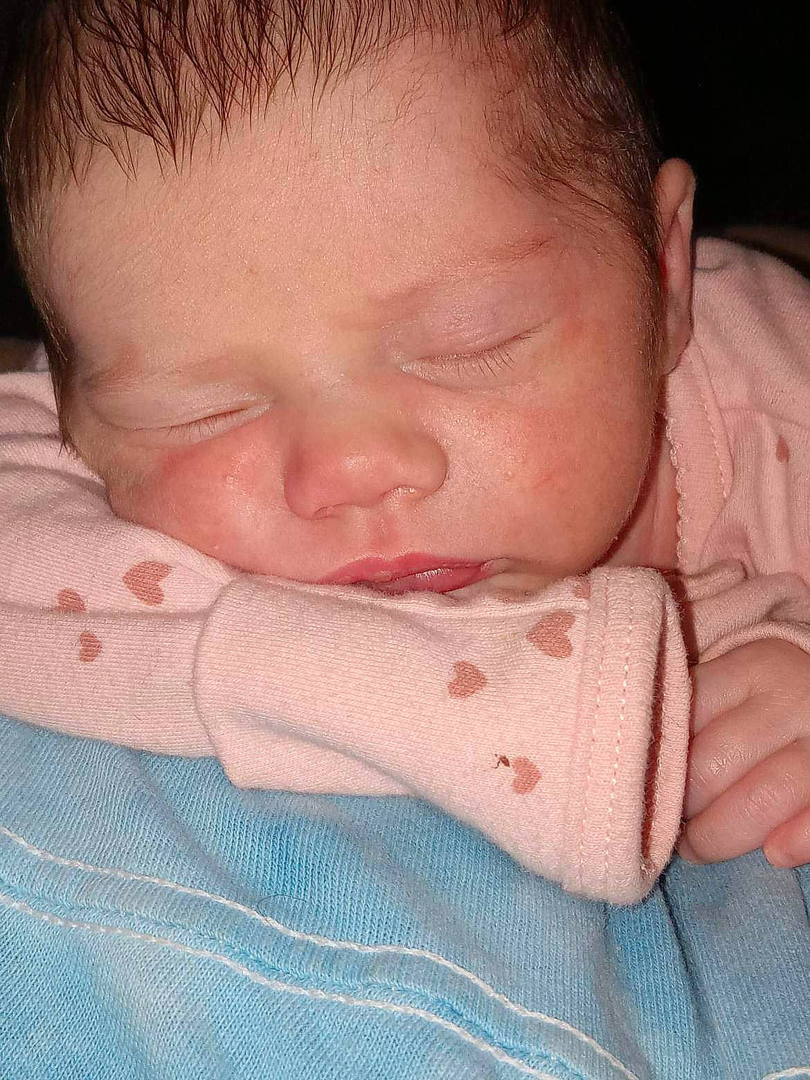 Evelynn is registered to the contest to win money with this photo: baby, baby_sleeping, baby_toddler_clothing, bedtime, cheek, child, chin, close_up, comfort, ear, eyelash, finger, iris, linens, mouth, nose, person, skin, textile, thumb