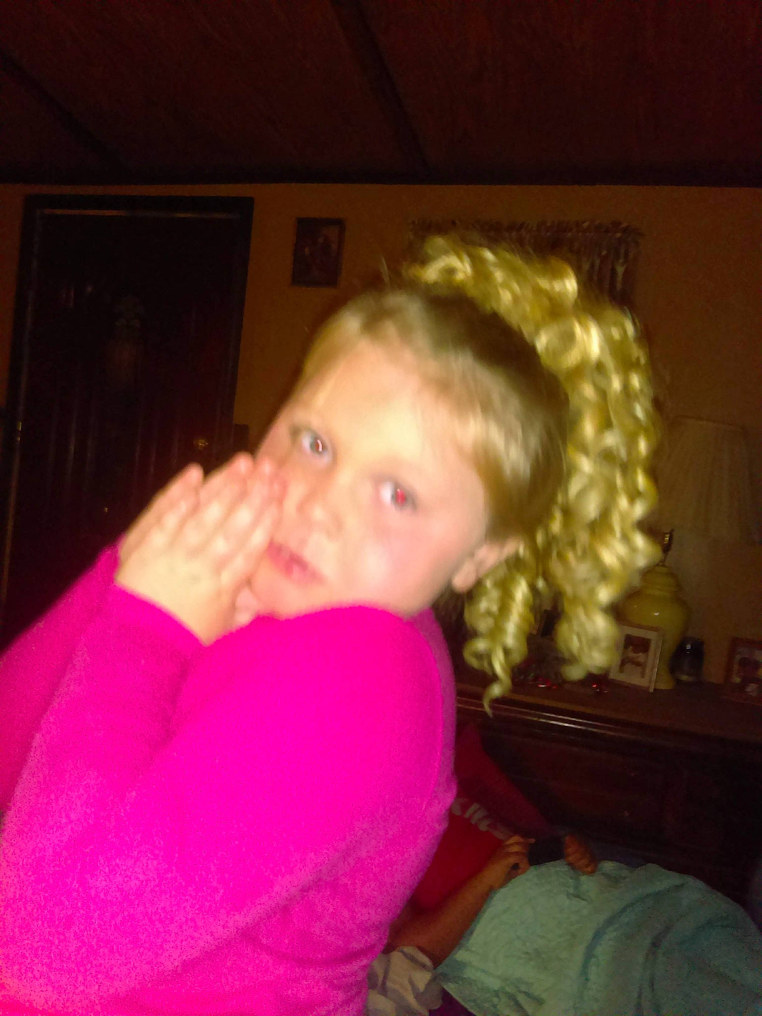 Adeline joined the competition — help win amazing prizes! cheek, child, chin, ear, face, finger, forehead, fun, head, jaw, mouth, neck, nose, person, pink, toddler