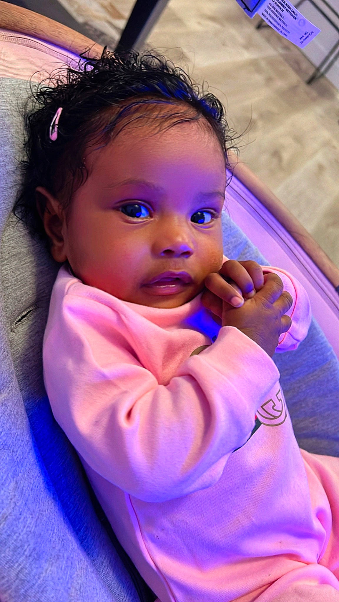 Mila joined the competition — help win amazing prizes! cheek, child, electric_blue, eye, eyelash, fashion_accessory, flash_photography, fun, hair, hairstyle, happy, iris, lip, magenta, nose, person, pink, purple, skin, toddler