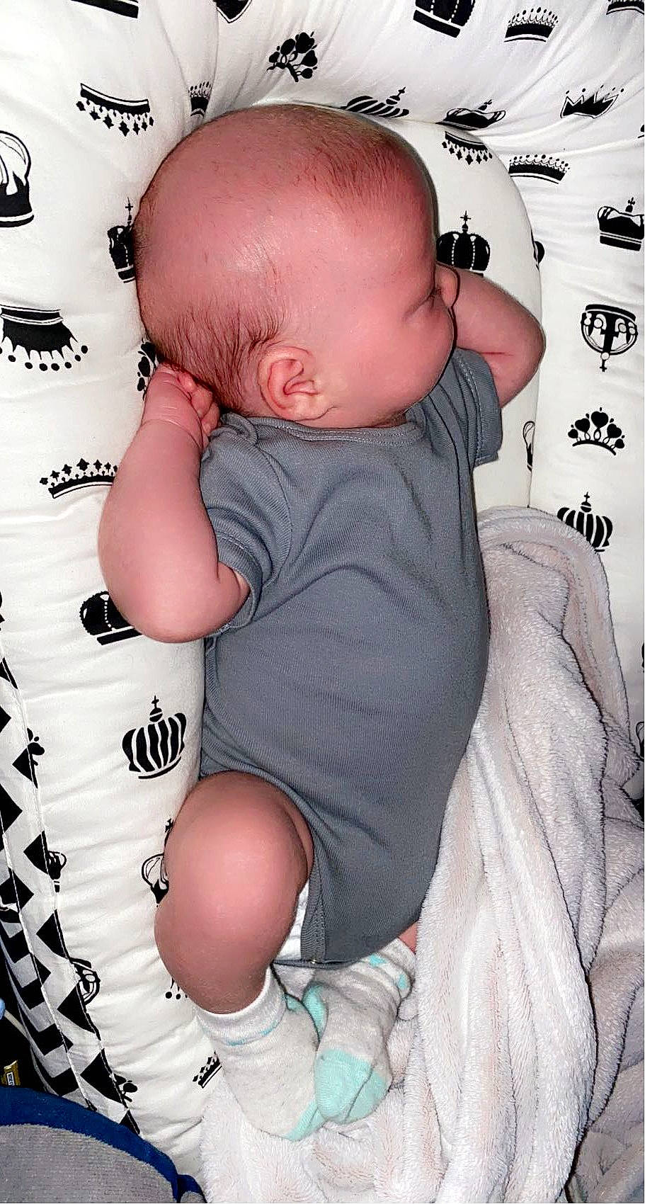 Jaxson joined the competition — help win amazing prizes! baby, baby_toddler_clothing, cheek, child, comfort, facial_expression, finger, flash_photography, hairstyle, happy, mouth, organ, people, person, pink, product, skin, sleeve, textile, toddler