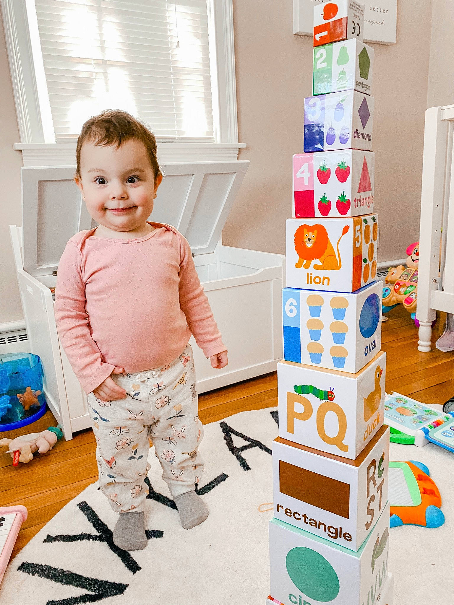 Cecelia is registered to the contest to win money with this photo: baby, baby_toddler_clothing, cardboard, carton, child, flooring, happy, household_supply, joy, machine, packaging_and_labeling, paint, paper_product, person, play, room, sleeve, smile, toddler, visual_arts
