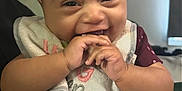 Arriya joined the competition — help win amazing prizes! accessories, baby, babylaughing, biting, bracelet, cutlery, eating, face, food, happy, head, jewelry, person, photography, portrait, sitting, smile, spoon