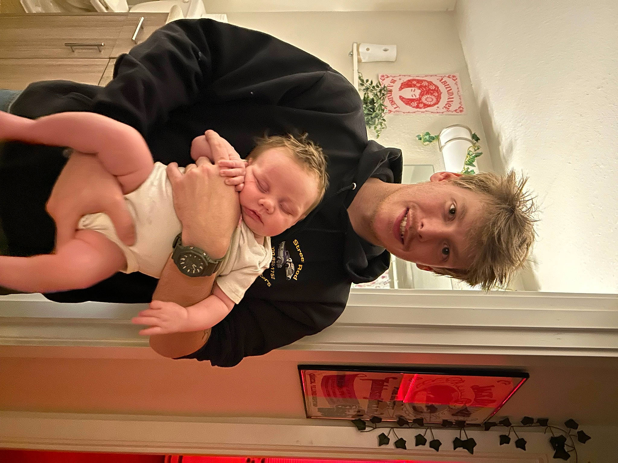 June Lee is registered to the contest to win money with this photo: abdomen, baby, chest, child, comfort, elbow, fun, gesture, happy, human_body, human_leg, joint, joy, knee, person, room, shoulder, smile, thigh, toddler