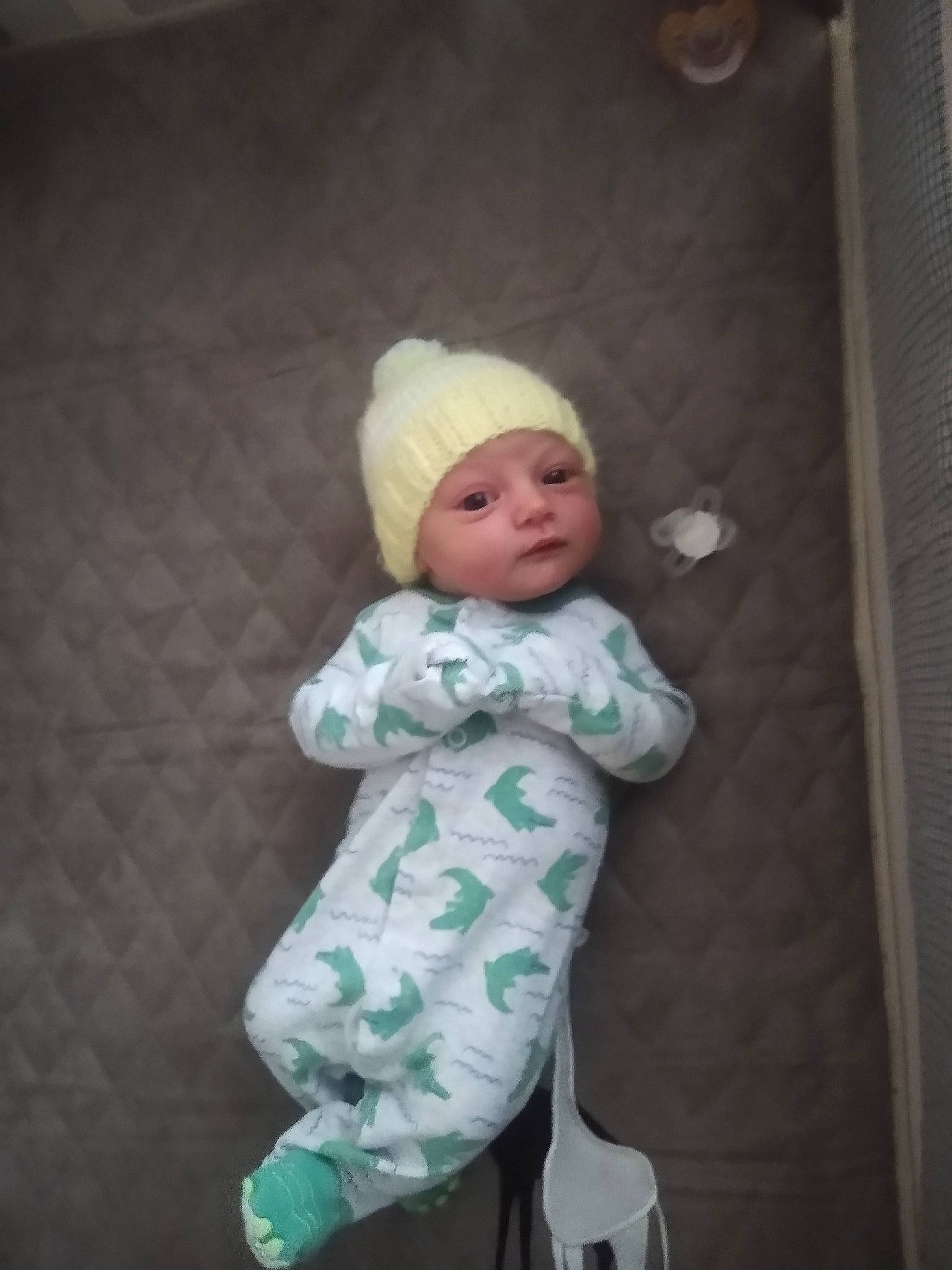 Liam joined the competition — help win amazing prizes! art, baby, baby_toddler_clothing, child, comfort, darkness, fun, headwear, linens, pattern, person, room, sitting, sleeve, smile, toddler