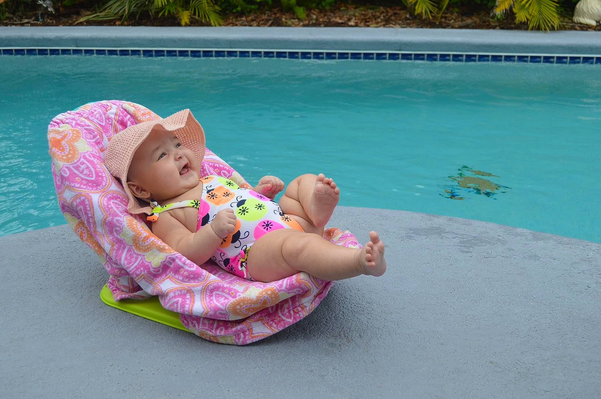 Ashley joined the competition — help win amazing prizes! baby, baby_products, child, fun, games, headwear, leisure, person, pink, product, recreation, summer, toddler, vacation