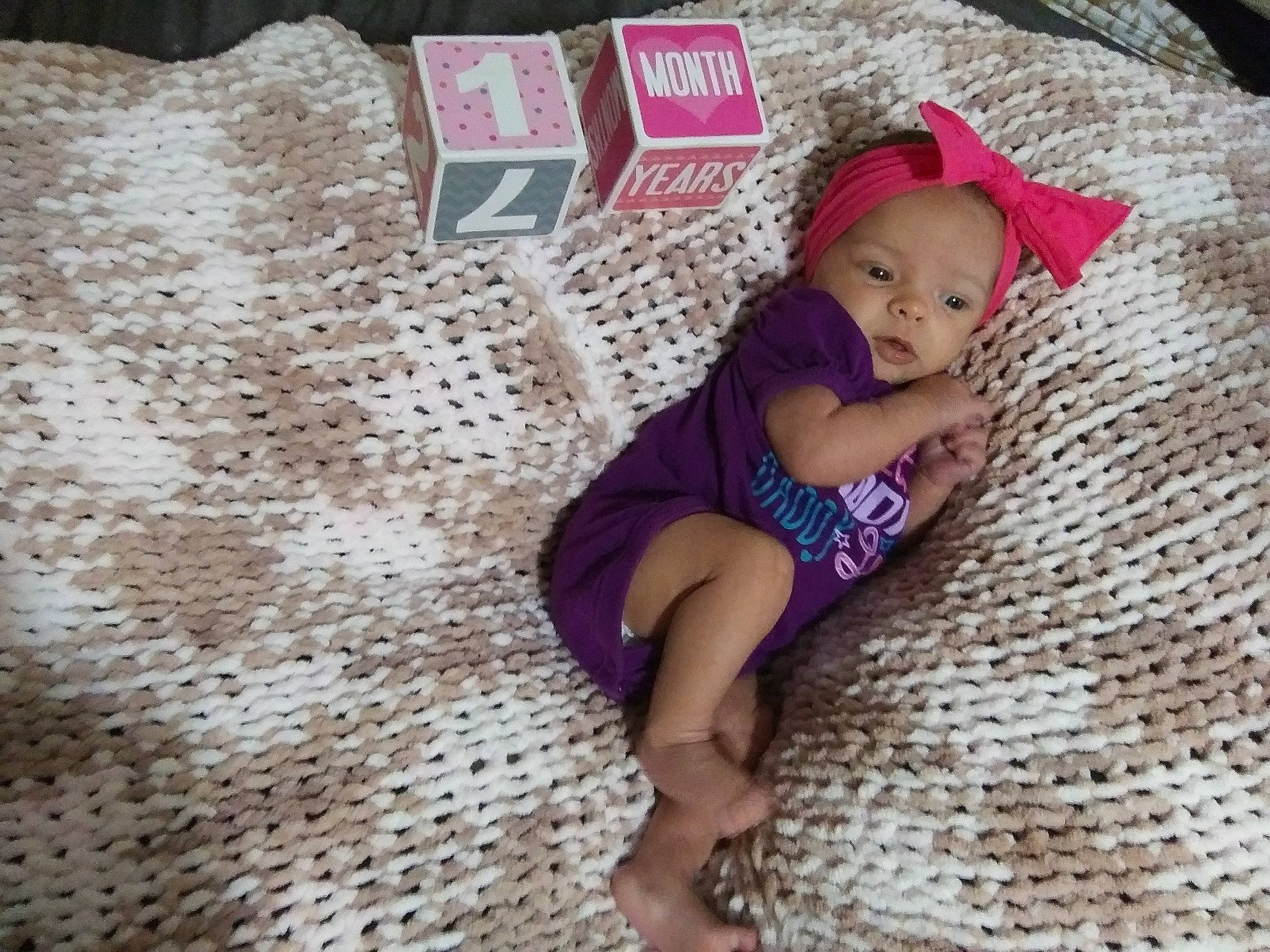 Aaliyah joined the competition — help win amazing prizes! baby, beauty, child, leg, linens, person, pink, play, smile, textile, thigh, toddler