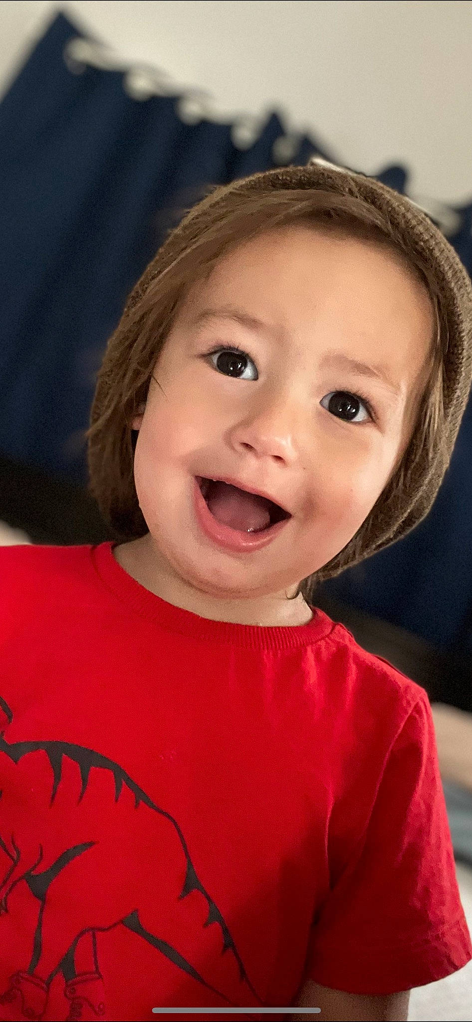 Hohepa joined the competition — help win amazing prizes! cheek, chin, eyebrow, eyelash, flash_photography, fun, gesture, happy, human_body, iris, jaw, lip, mouth, neck, nose, person, skin, sleeve, smile, toddler