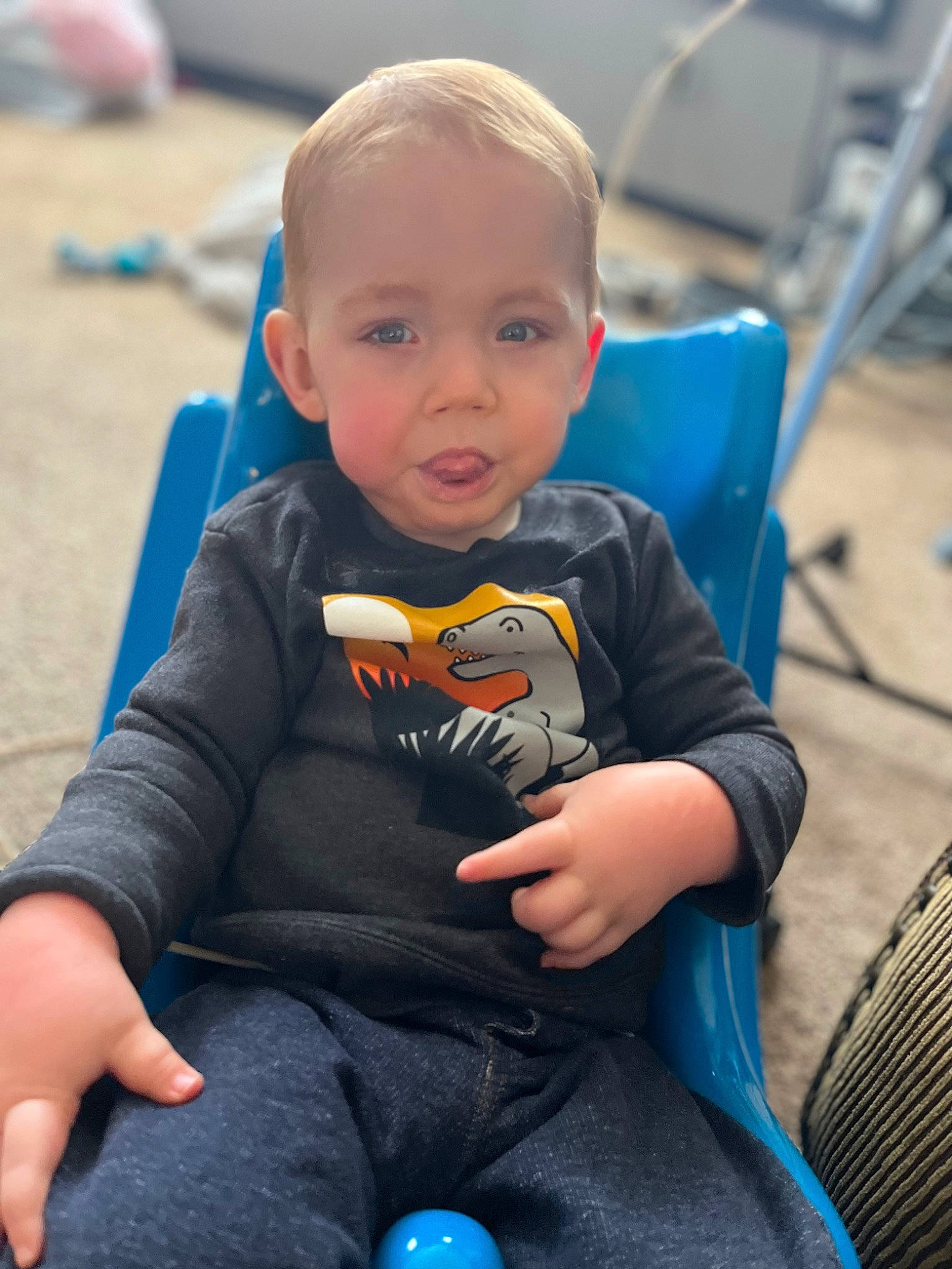 Xzavier is registered to the contest to win money with this photo: baby, baby_products, baby_toddler_clothing, blue, chair, child, city, electric_blue, fun, grass, happy, leisure, people, person, product, recreation, sitting, skin, t_shirt, toddler