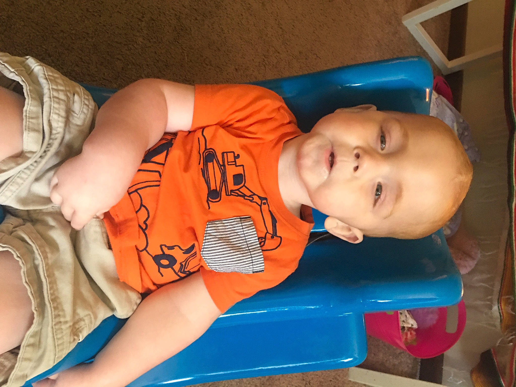 Xzavier Yowger joined the competition — help win amazing prizes! baby, baby_toddler_clothing, cheek, child, electric_blue, eye, fun, happy, hat, head, human_body, mouth, nose, orange, organ, person, skin, smile, t_shirt, thigh